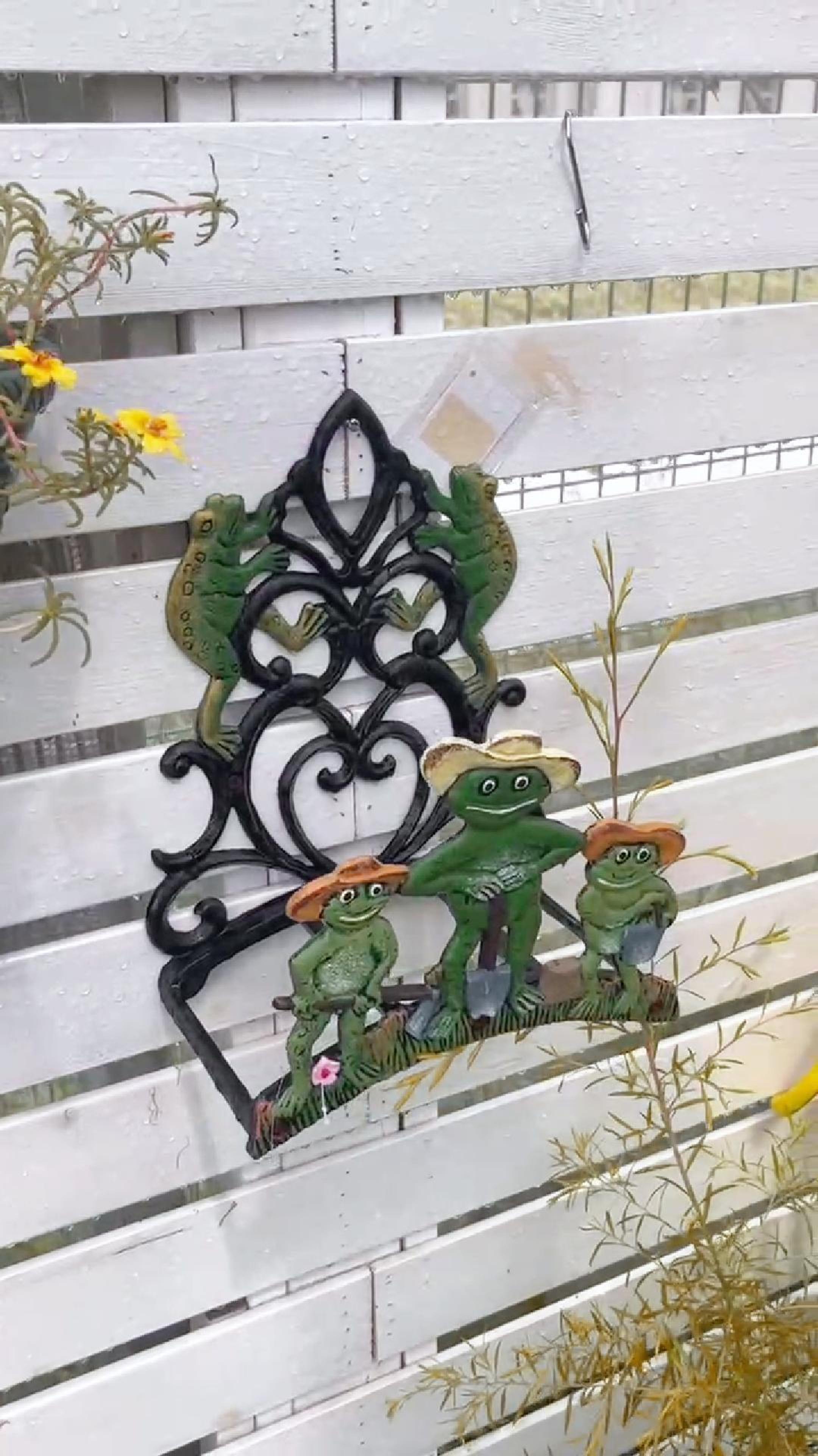 thumbnail video image 2 of Sungmor Garden Hose Holder Wall Mounted, Large Capacity & Cast Iron Water Hose Holder for Outside, Pretty & Lovely Hard-working Frogs Hose Reel, Watering Hose Metal Stand Sturdy Pipe Hanger, 2 of 9