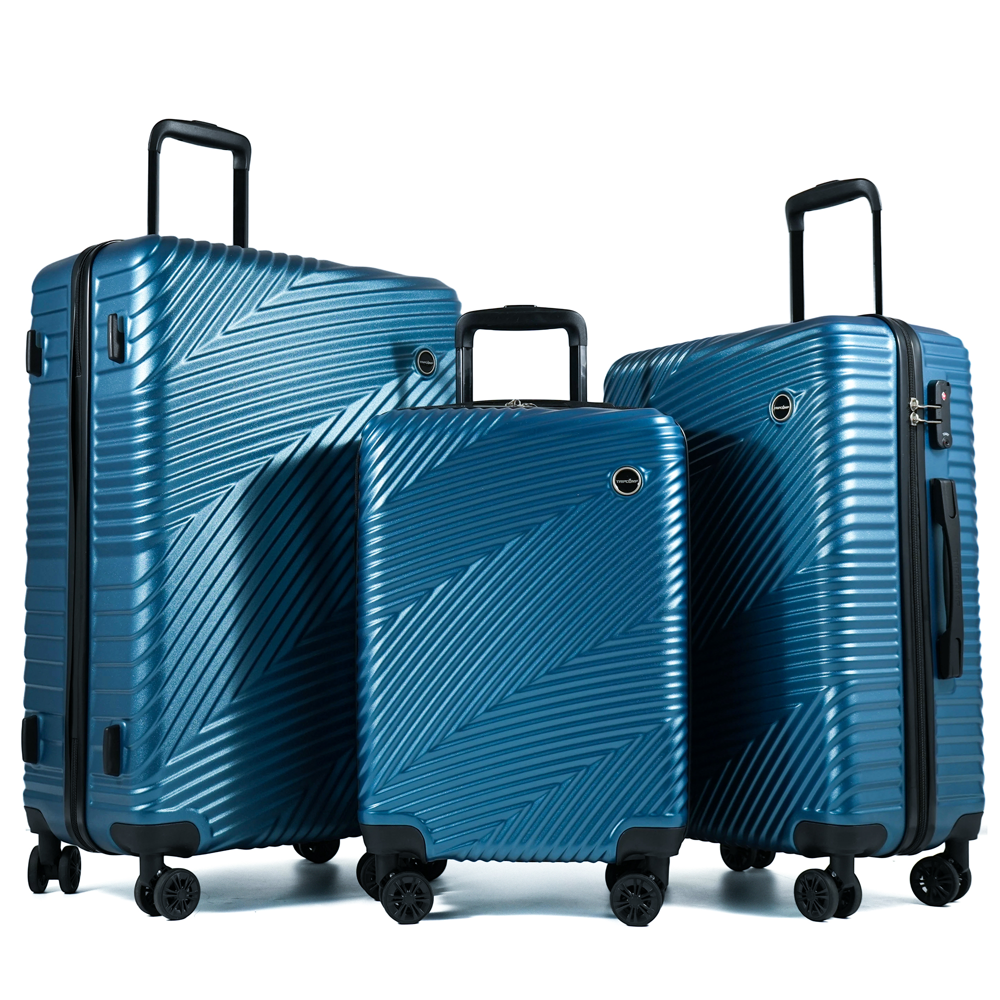 thumbnail video image 2 of Tripcomp Luggage 3 Piece Set,Suitcase with Spinner Wheels Hardside Lightweight Luggage 20in24in28in.(Blue), 2 of 9