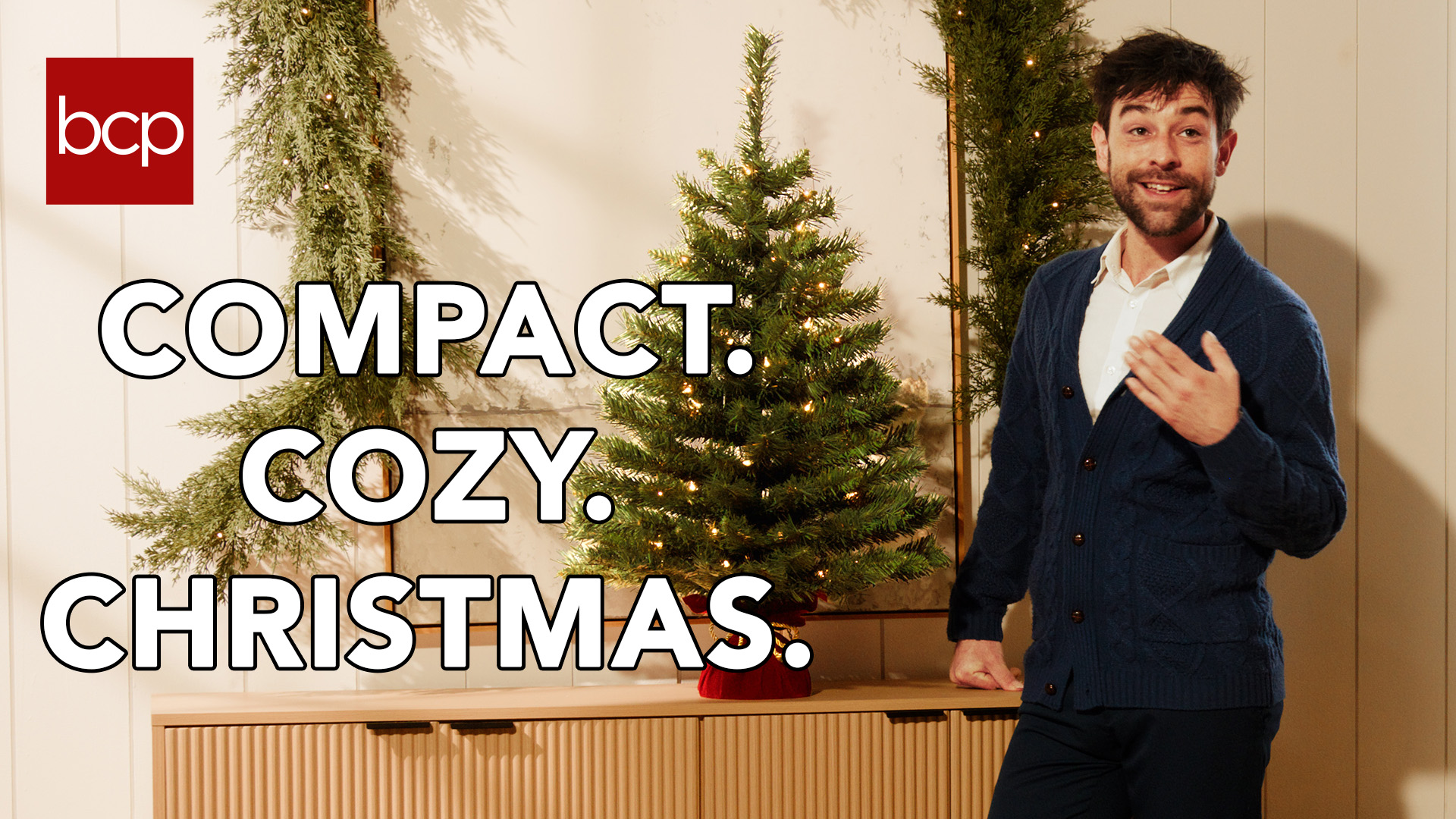 thumbnail video image 2 of Best Choice Products Pre-Lit 3ft Decorative Christmas Tree, Artificial Holiday Desktop Decor w/Warm White Lights, Red Velvet Cover & Gold Cord, 2 of 8