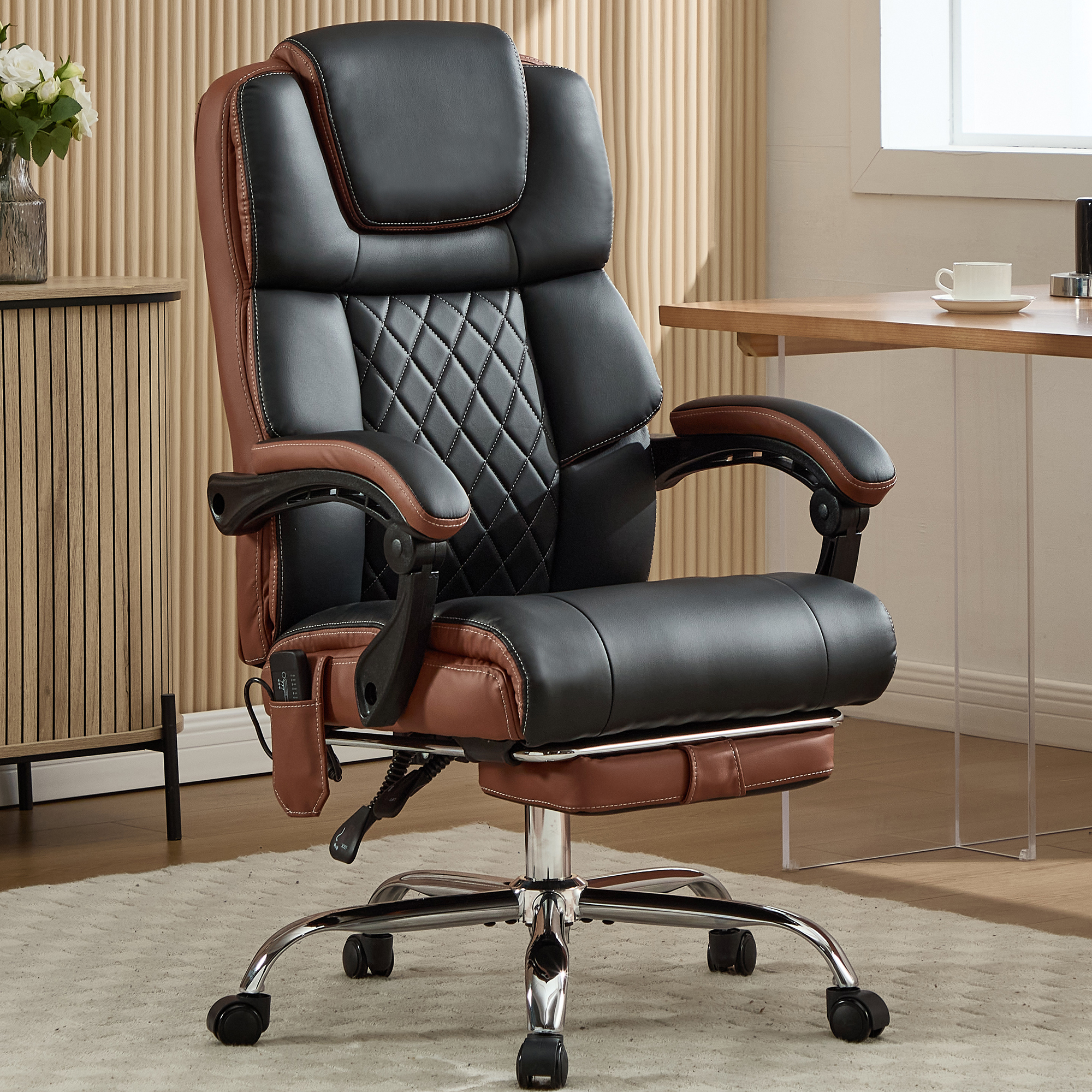 Office Chair with 6-point Vibration Massage and Shoulder Heated,Big and ...