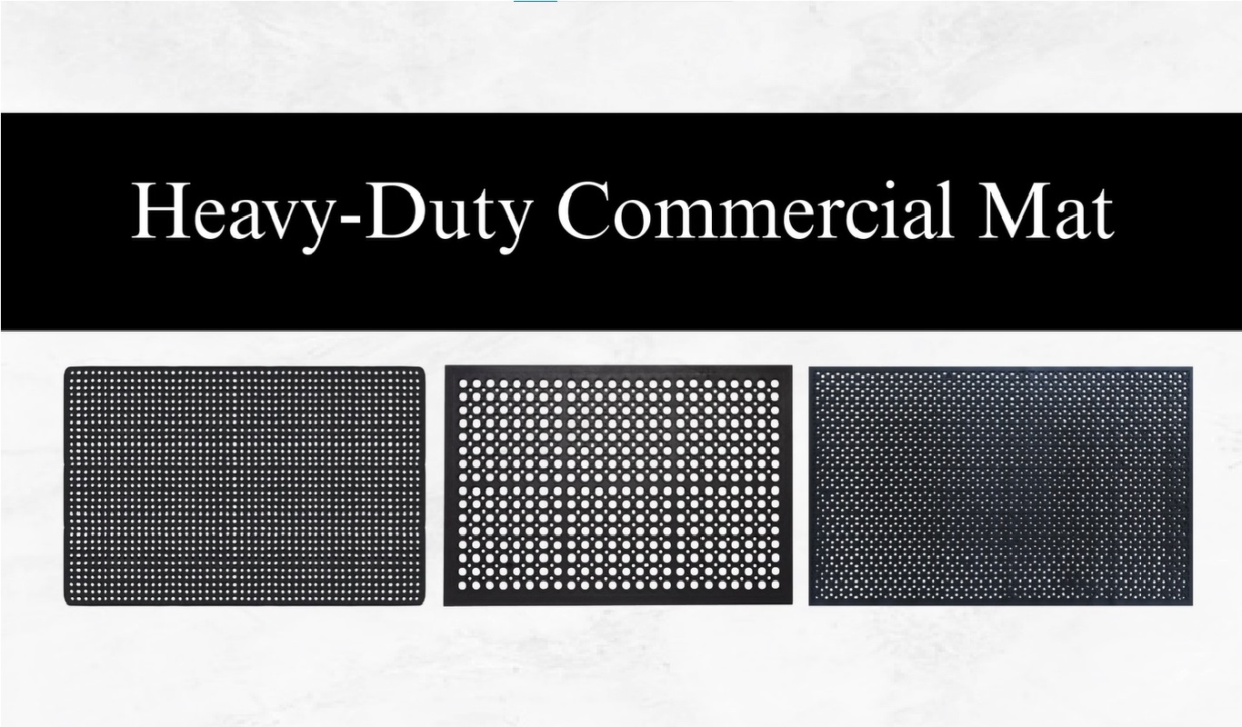 thumbnail video image 2 of A1HC 48x72 Checkered Rubber Non-Slip Commercial Heavy-Duty Ramp Scraper Floor Mat for High-Traffic & Wet/Dry Areas, 2 of 8