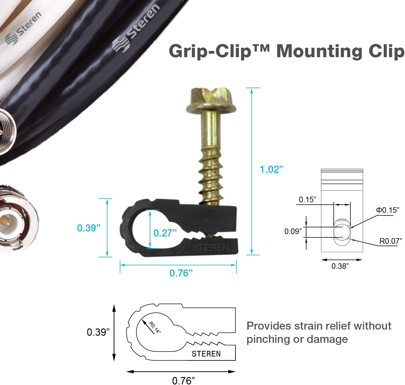 thumbnail video image 2 of Steren Single RG6 Nail-in Cable Mounting Clip White 100 per bag, 2 of 7