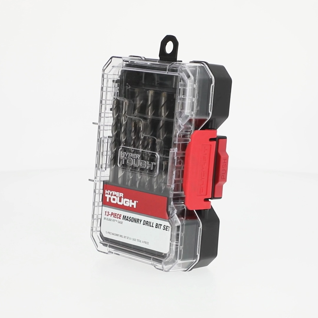 【ひー】HYPER FINE BLOCK PLUS Hyper Tough Masonry Bit Set 13-Piece with Click Fit Case for Brick