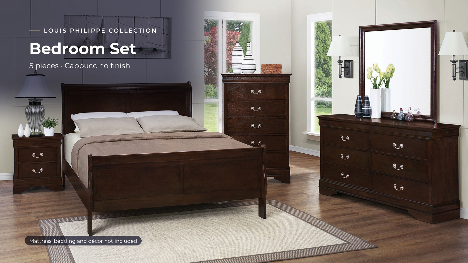 thumbnail video image 2 of Coaster Louis Philippe 5-Piece Eastern King Bedroom Set, Cappuccino, 2 of 20