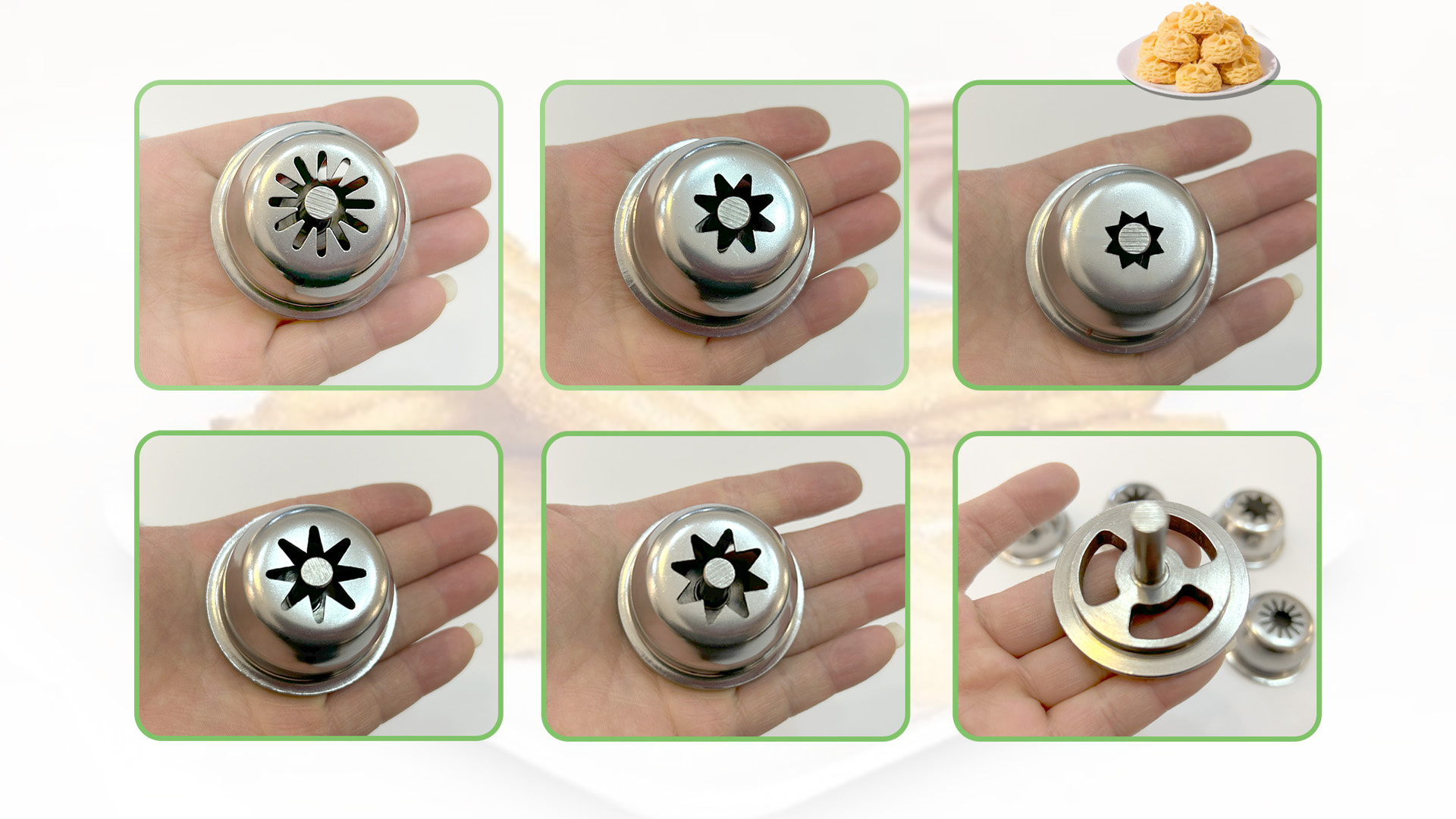 thumbnail video image 2 of Runspich 6-Pack Stainless Steel Hollow Churro Nozzle Attachments – Replacement Molds for Spanish Churros Maker Machines, 2 of 9