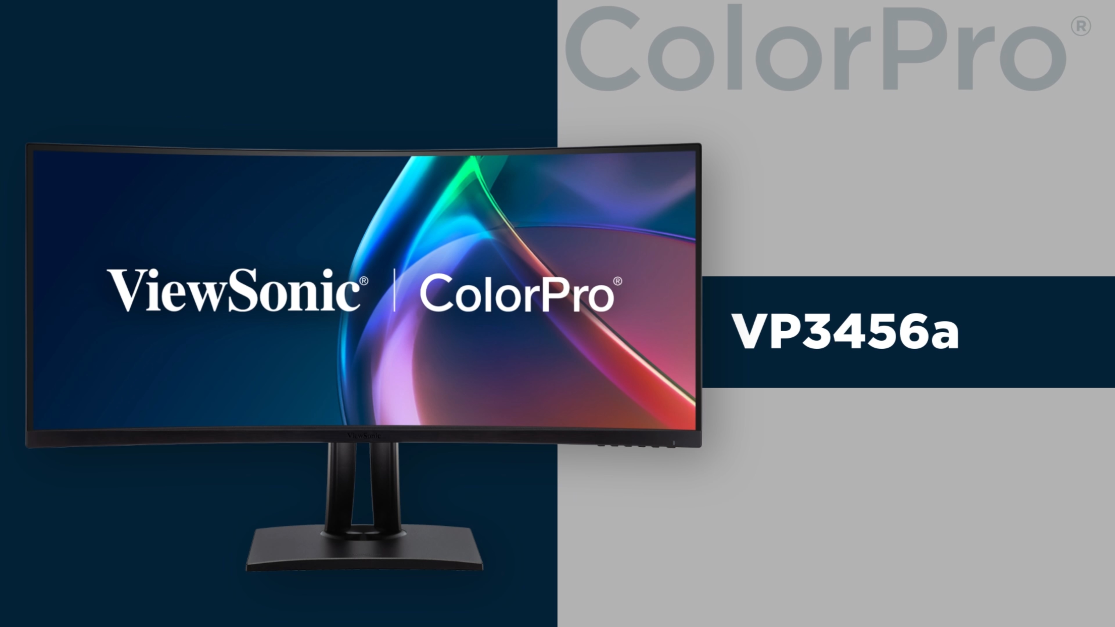 thumbnail video image 2 of ViewSonic VP3456A 34" UWQHD Curved Monitor with 100% sRGB, 2 of 9