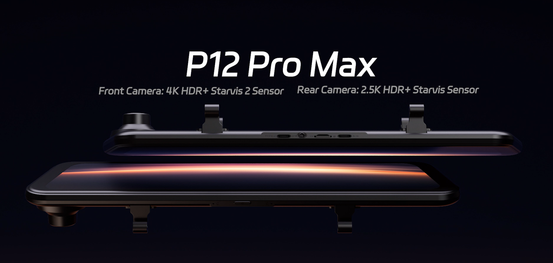 thumbnail video image 2 of Pelsee 4K+2.5K Mirror Dash Cam with Front Starvis 2 IMX678 & Rear IMX335, 12" Rear View Mirror Camera, Color Night Vision, 5.8GHz WiFi, ADAS & BSD, Included OBD Hardwire Kit, 128GB Card, P12 Pro Max, 2 of 10