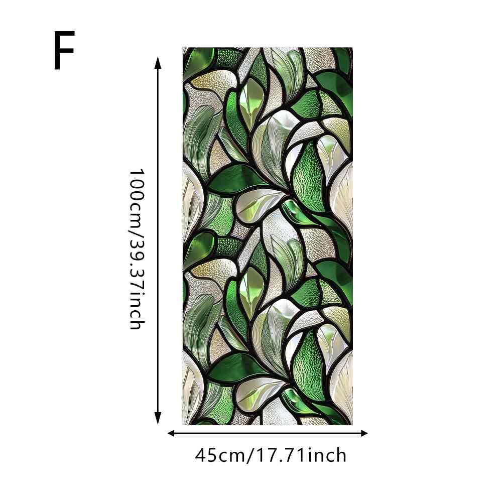 thumbnail video image 2 of 17"*39 Inch European Vintage Stained Glass Window Film,Non-Adhesive Removable Static Cling,UV-Resistant Blackout Window Stickers for Home Kitchen Window Decor, 2 of 7