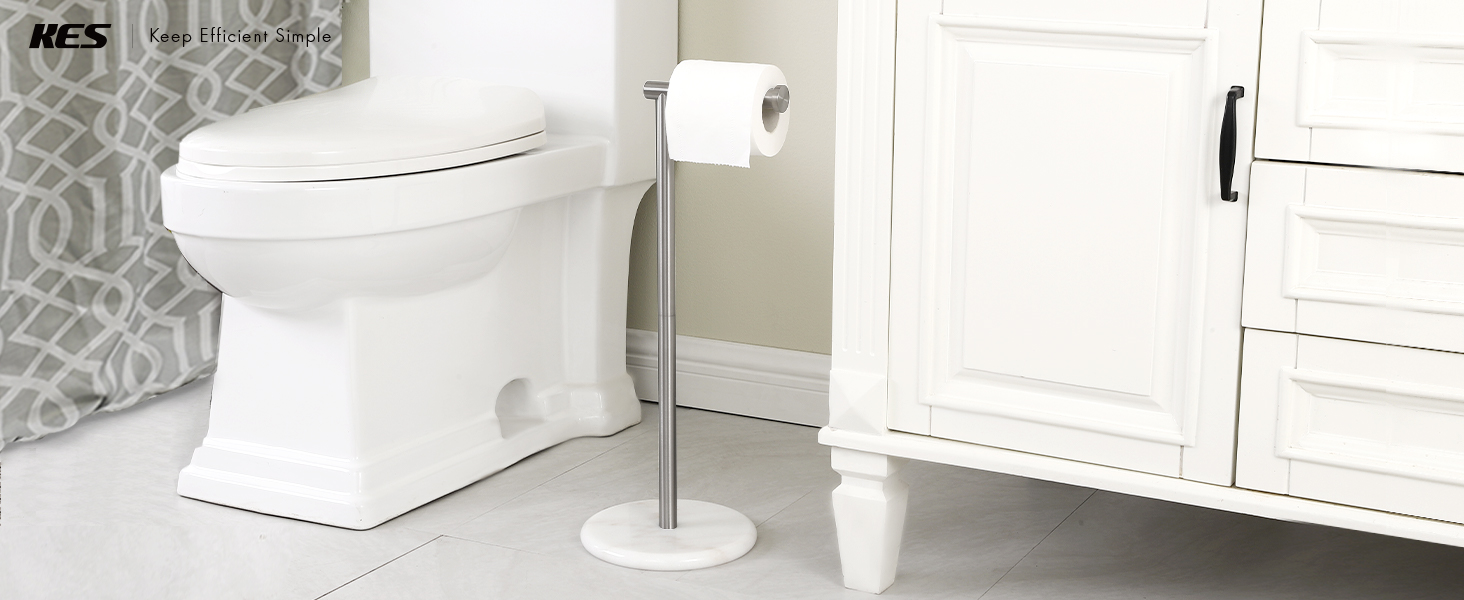 thumbnail video image 2 of KES Black Marble Toilet Paper Holder, 18/8 Stainless Steel, 1 Count, 2 of 12