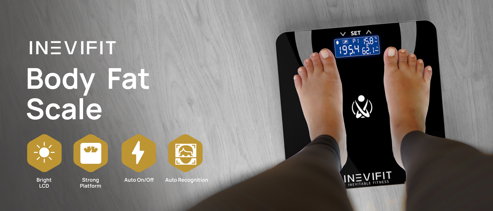 thumbnail video image 2 of INEVIFIT Body Fat Scale with Digital Body Composition Analyzer and Body Weight - White, 2 of 8