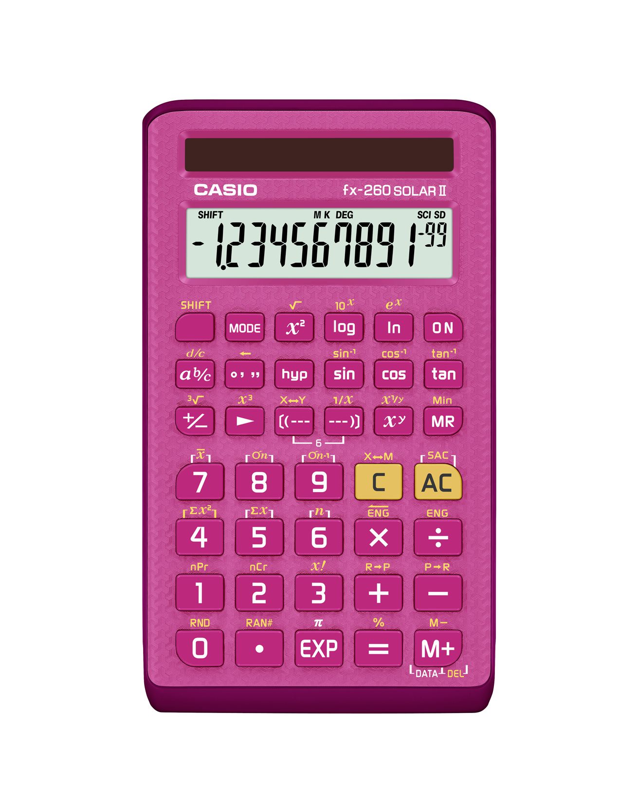 thumbnail video image 2 of Casio FX-260SOLAR11 Scientific Calculator, Pink, 2 of 7