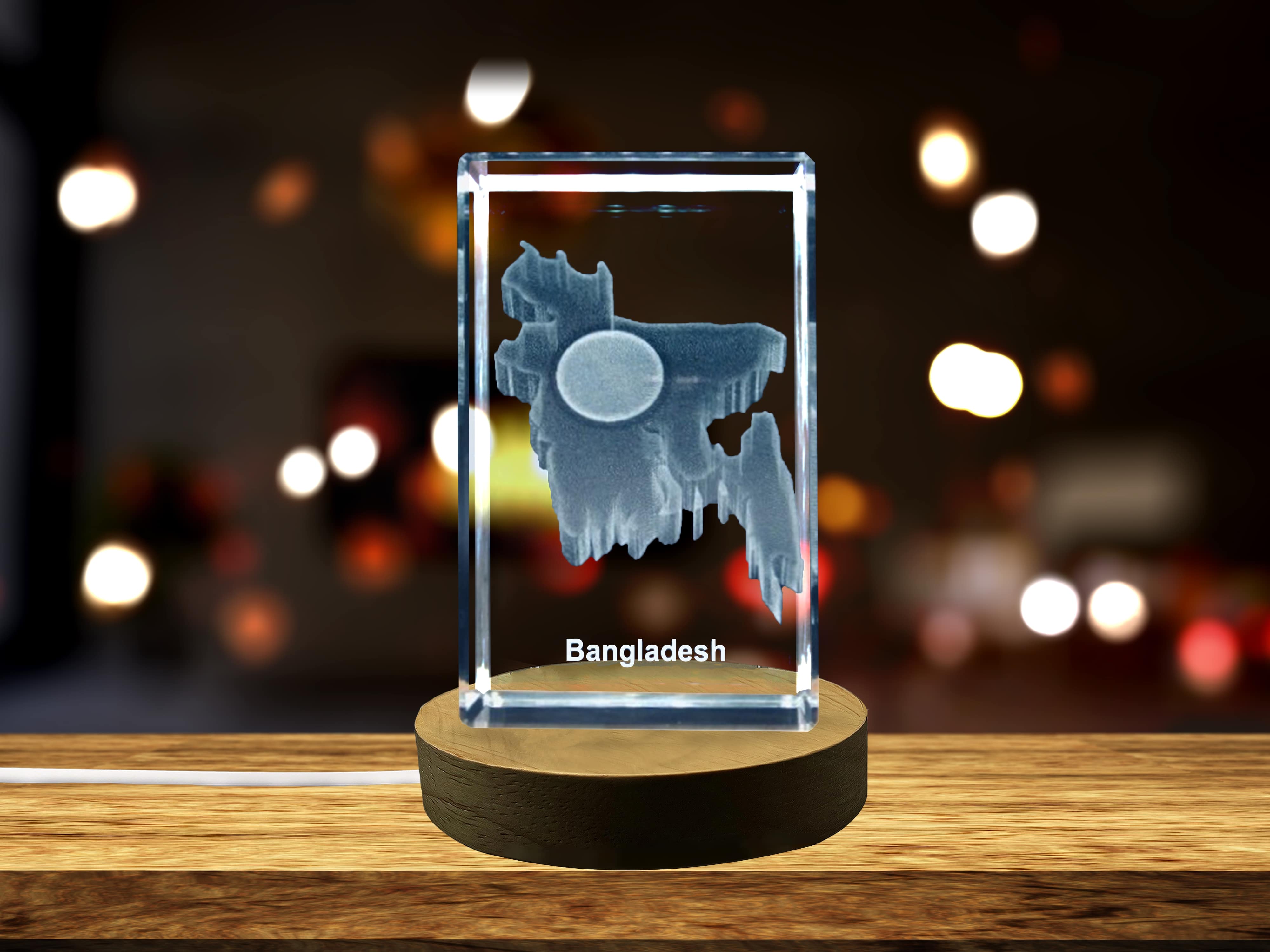 thumbnail video image 2 of Bangladesh 3D Engraved Crystal 3D Engraved Crystal Keepsake/Gift/Decor/Collectible/Souvenir, 2 of 6