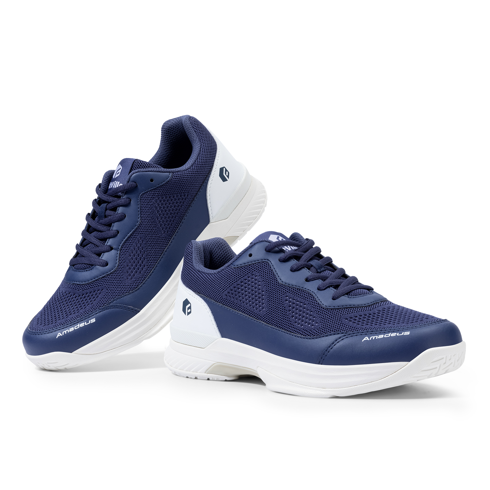 thumbnail video image 2 of FitVille Wide Pickleball Shoes for Men Tennis Shoes Athletic Sneakers with Arch Support, Blue & White, 10 Wide, 2 of 7