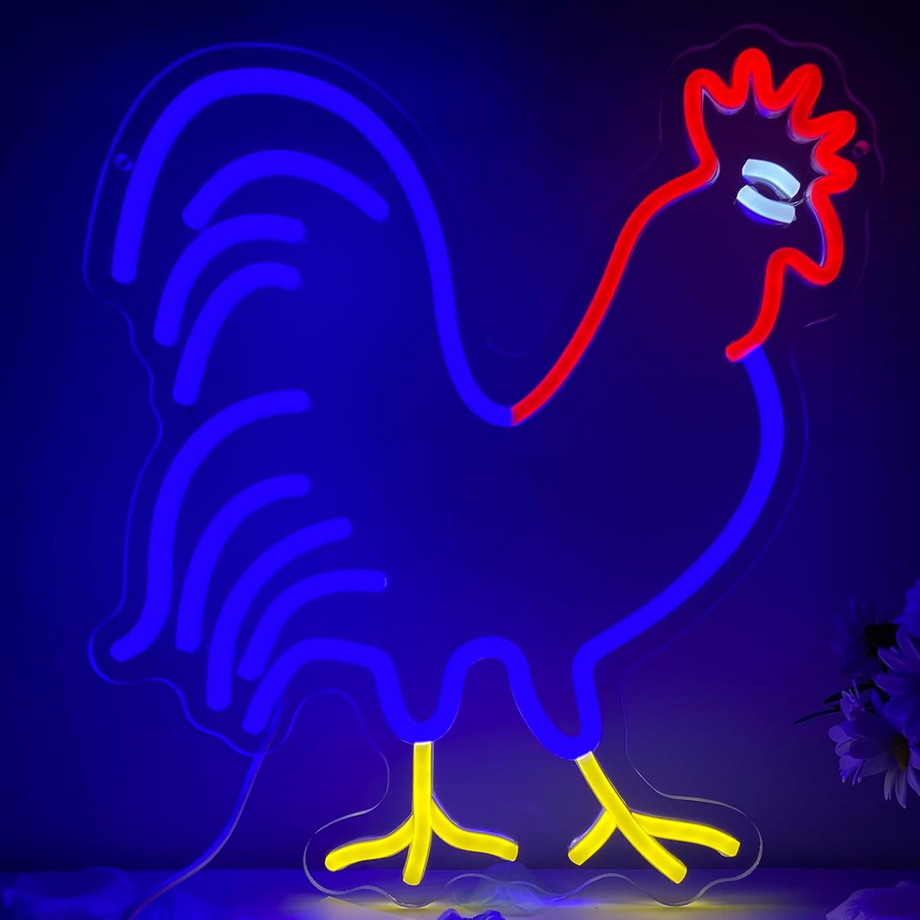 thumbnail video image 2 of UPONRAY Rooster Neon Signs, 12.8"*14" Dimmable & USB-Powered LED Neon Light, Stylish Wall Decor for Bedroom, Party, Game Room, Man Cave, Bar, 2 of 11