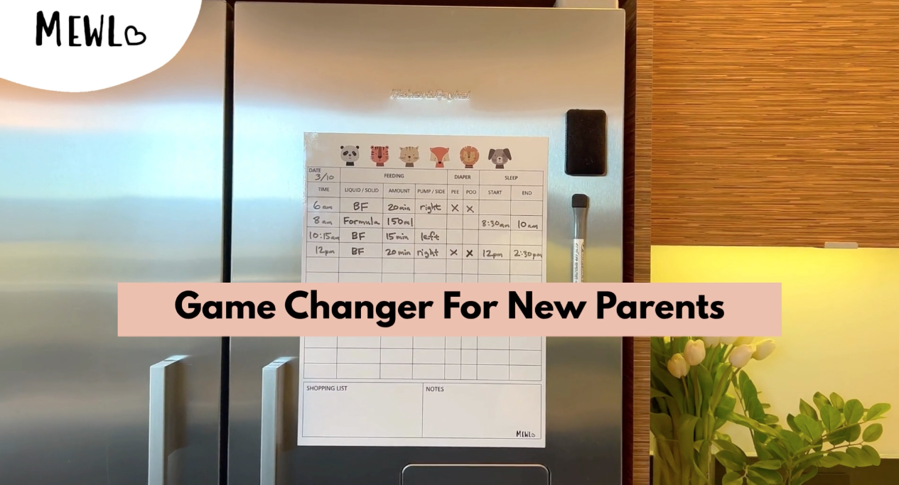 thumbnail video image 2 of Mewl Twins Daily Log Whiteboard - Reusable Baby Tracker Dry Erase Board to Log Feedings, Diapers & Sleep 17 x 11 Inches, 2 of 7