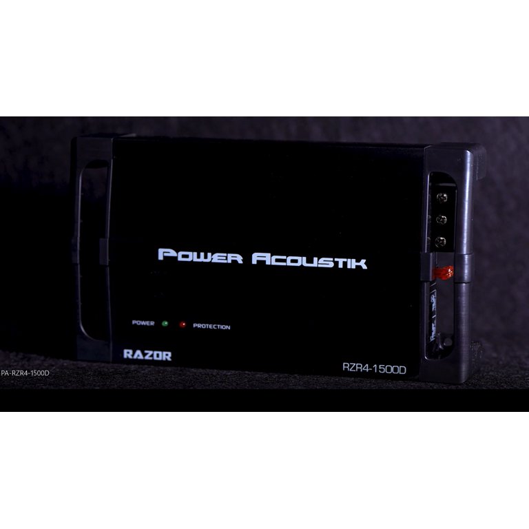 Power Acoustik RZR4-1500D 4-Channel Amplifier, Class D Full Range Amp, 1500W Max with SMT Circuitry (New)