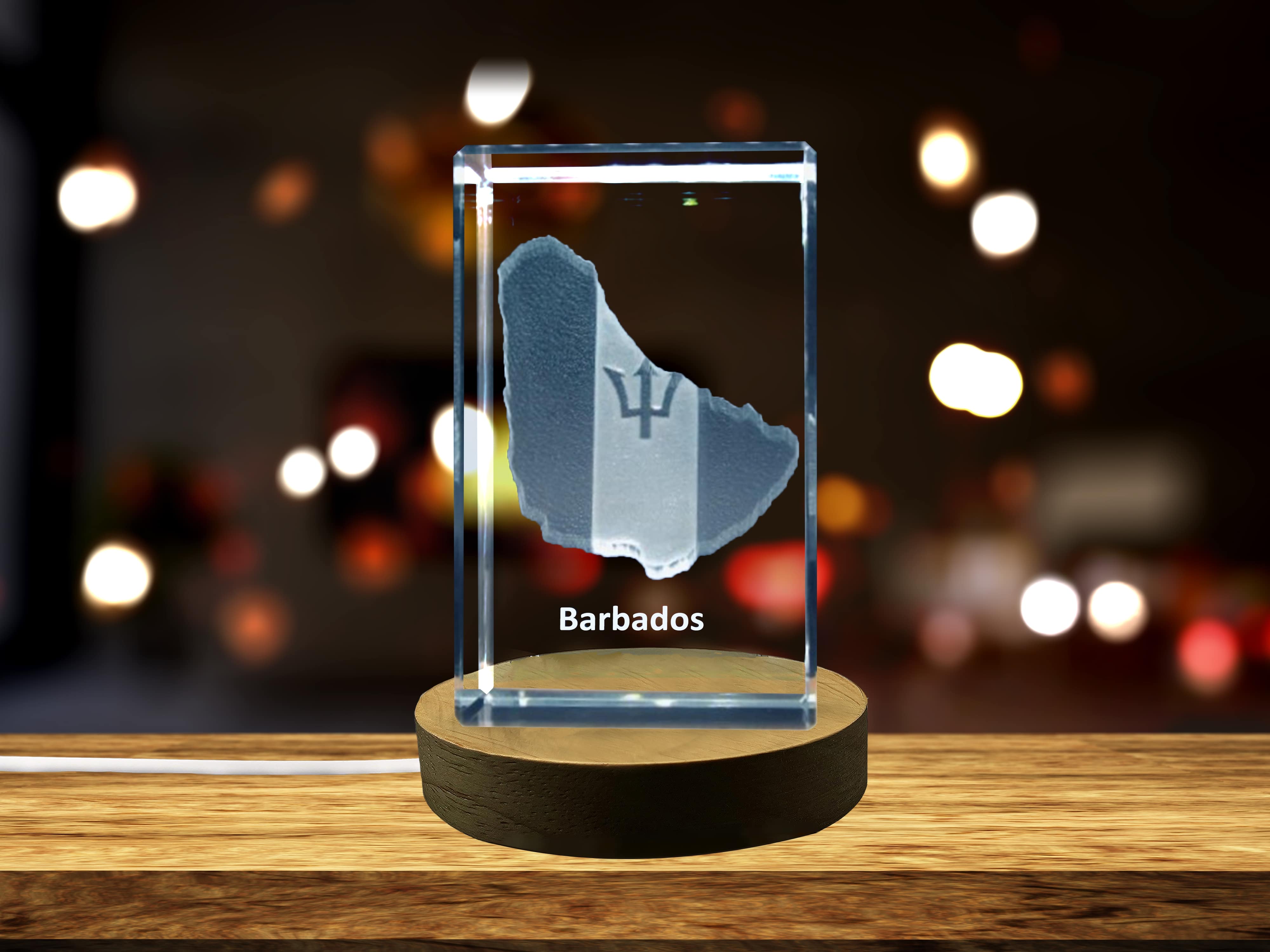 thumbnail video image 2 of Barbados 3D Engraved Crystal 3D Engraved Crystal Keepsake/Gift/Decor/Collectible/Souvenir, 2 of 5