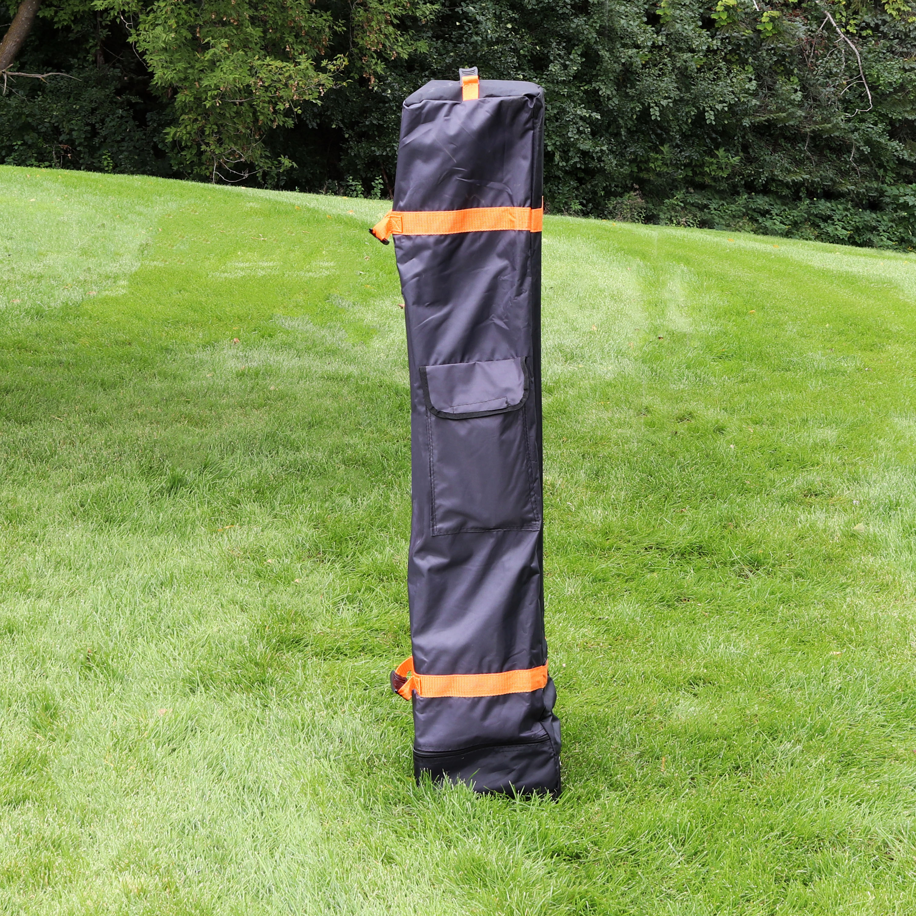 thumbnail video image 2 of Sunnydaze 54" x 7.25" x 7.25" Black Solid Rolling Pop-Up Canopy Carrying Bag, 2 of 8