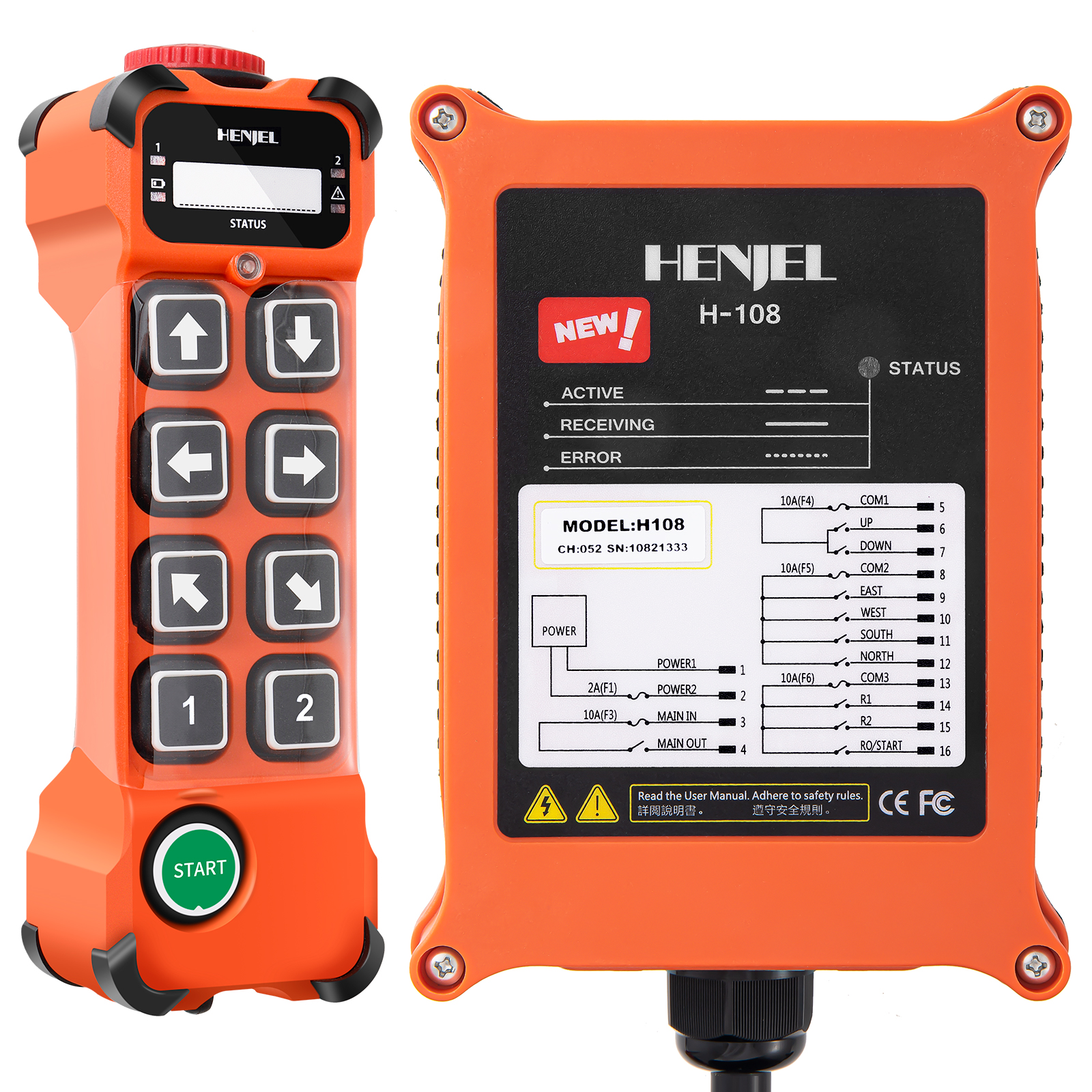 thumbnail video image 2 of 8 Channel Industrial Wireless Crane Radio Remote Control 12-65V 12V 24V DC for Electric Chain Hoist Overhead Bridge Travelling Crane Truck Two Transmitter and One Receiver, 2 of 7