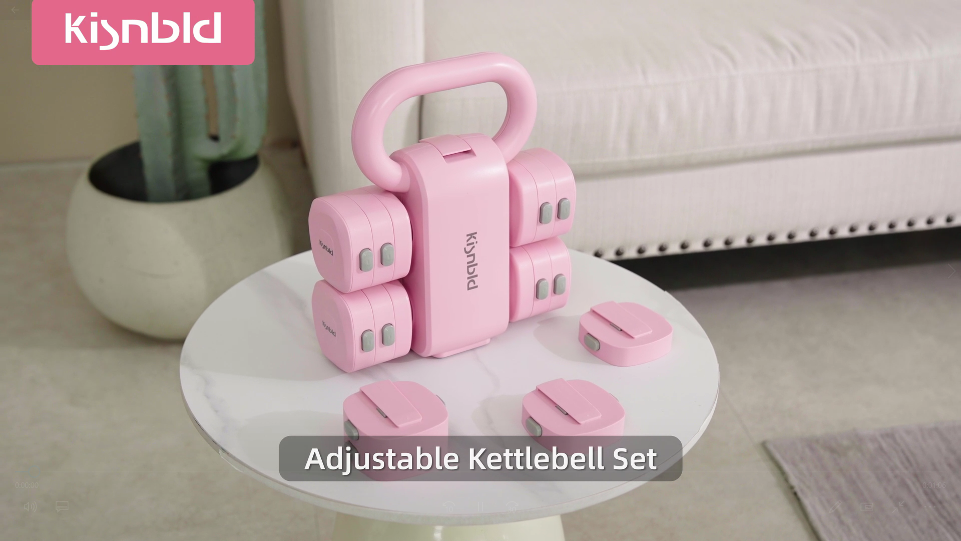 thumbnail video image 2 of kisnbld Adjustable Kettlebell Set, 2 in 1 Free Weights Dumbbells & Kettlebell Set for Women with Fast Adjustment, Each 2lb 3lb 4lb 5lb Hand Weights Set for Home Gym & Outdoor Exercise Training, 2 of 8