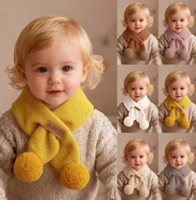 thumbnail video image 2 of HNMKIU Toddler Scarf Winter Kids Scarves with Cute Cartoon Designs Neck Warm Baby Scarves for Babies and Toddlers Soft Neckwear for Cold Weather Outdoor Use Beige,1-6 Years, 2 of 5