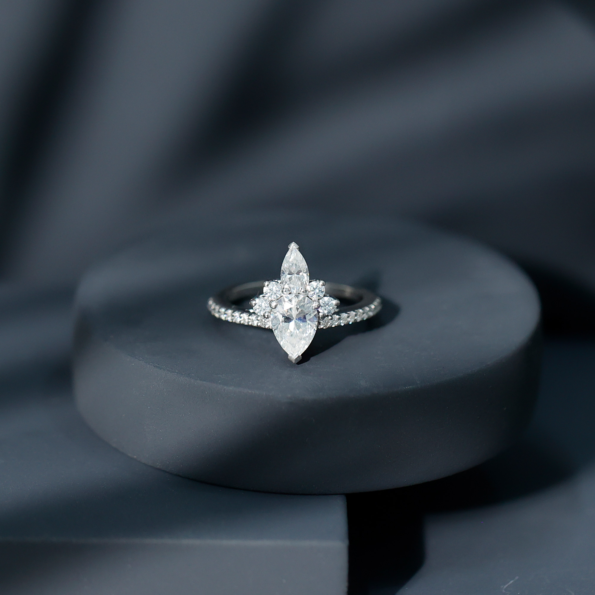 thumbnail video image 2 of Rosec Jewels Vintage Inspired Moissanite Engagement Ring for Women - 5X7 mm - 1.50 CT, 14K Yellow Gold, US 9.50, 2 of 7