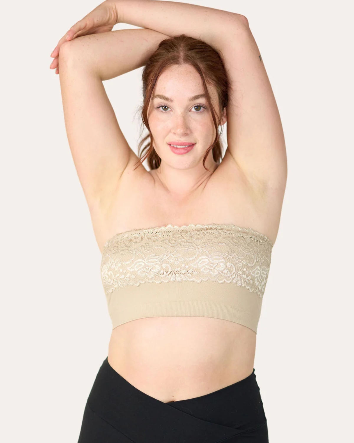 thumbnail video image 2 of Coobie Lace Bandeau Bra 9062,Light Nude,One Size, 2 of 8