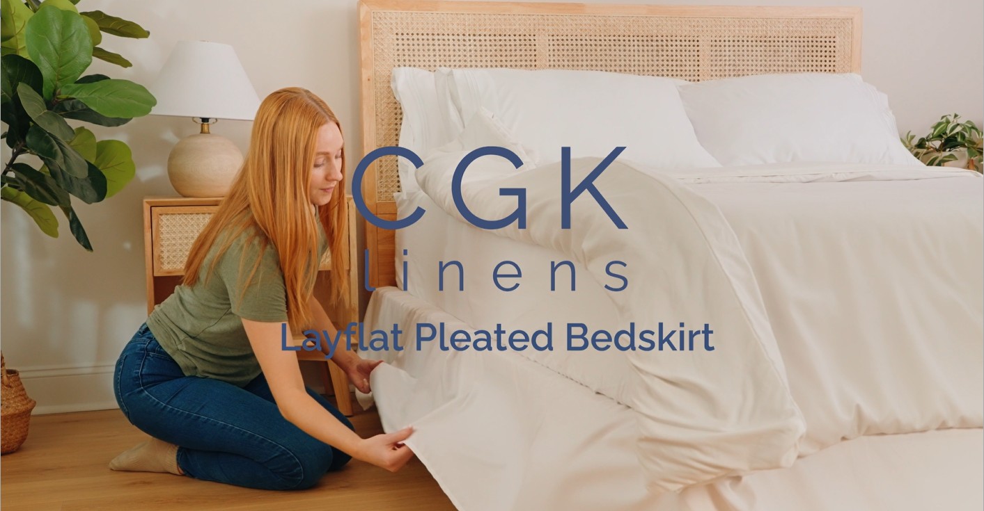 thumbnail video image 2 of CGK Linens Premium Pleated Polyester Bed Skirt, 2 of 5