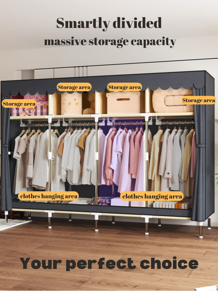 Compact Clothes Storage Rack ArluKin Portable Closet Storage Organizer Clothes Wardrobe Shoe ...