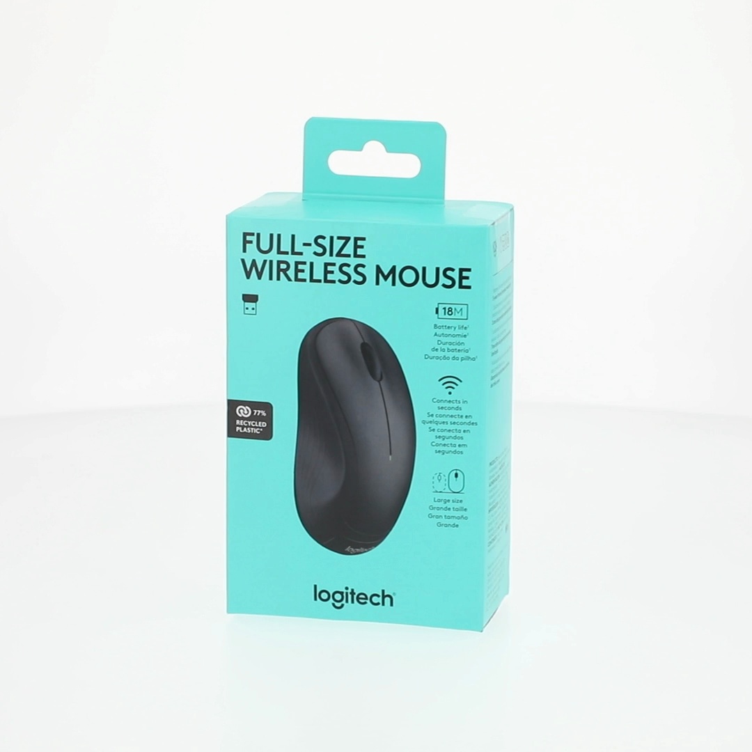 Logitech ワイヤレスマウス ブラック Logitech Full Size Wireless Mouse, Black, Walmart Exclusive