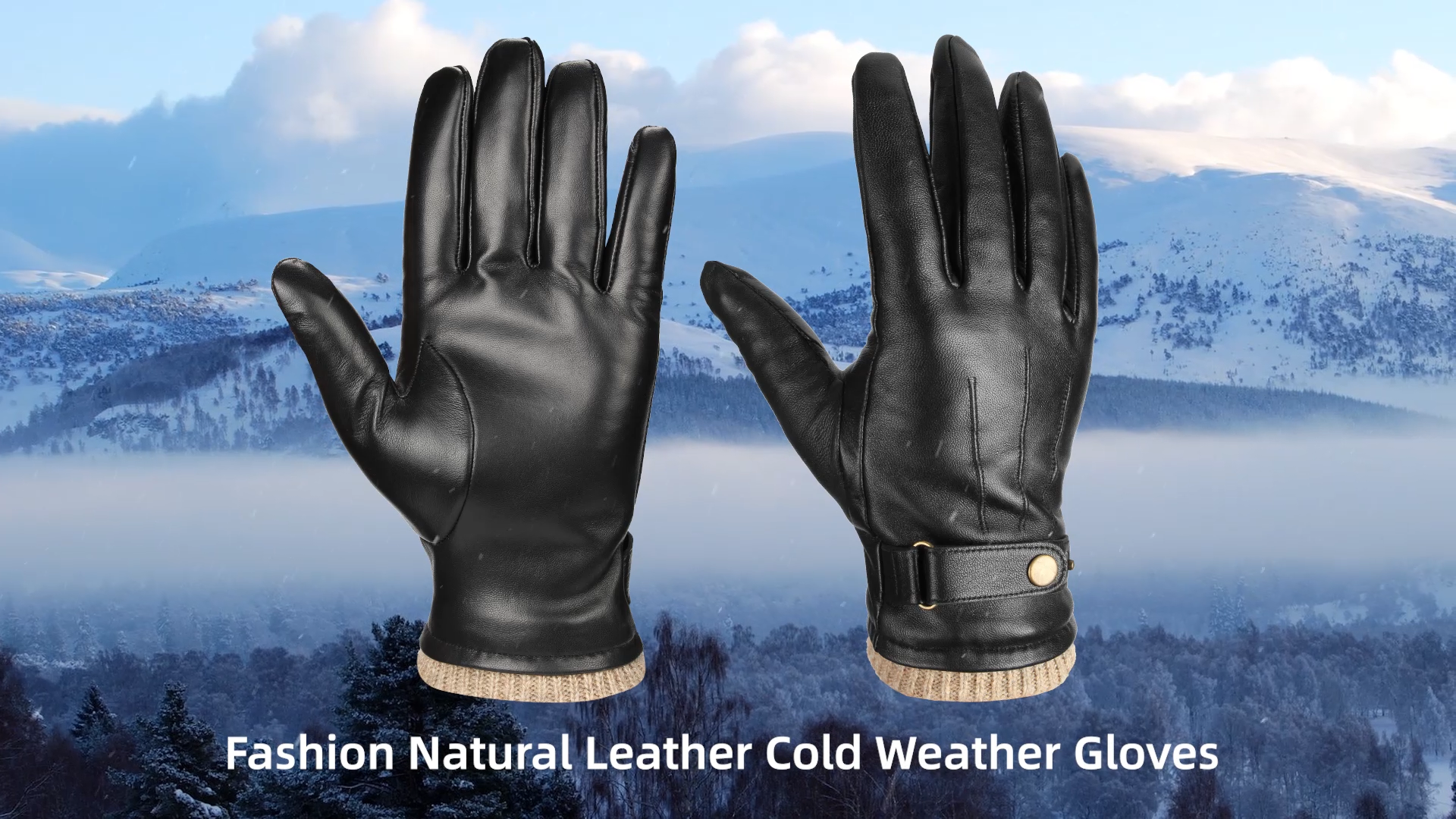thumbnail video image 2 of OZERO Mens Winter Gloves Nappa Leather Warm Wool Touchscreen Dress Glove - Thermal Gifts for Dad or Husband, 2 of 9