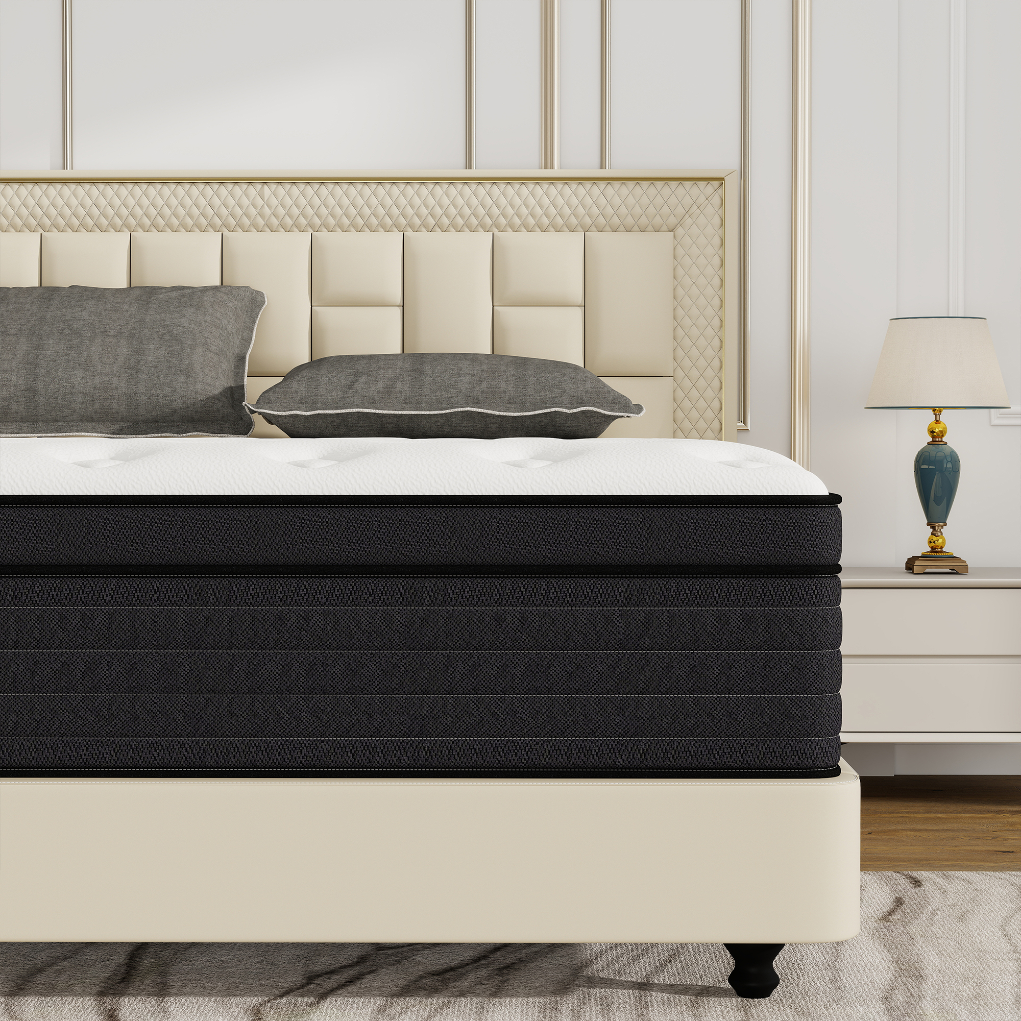 thumbnail video image 2 of Yilicy 14 inch Queen Mattress, Gel Memory Foam & Spring Hybrid Medium Comfort Mattress in a Box,Adult, 2 of 8