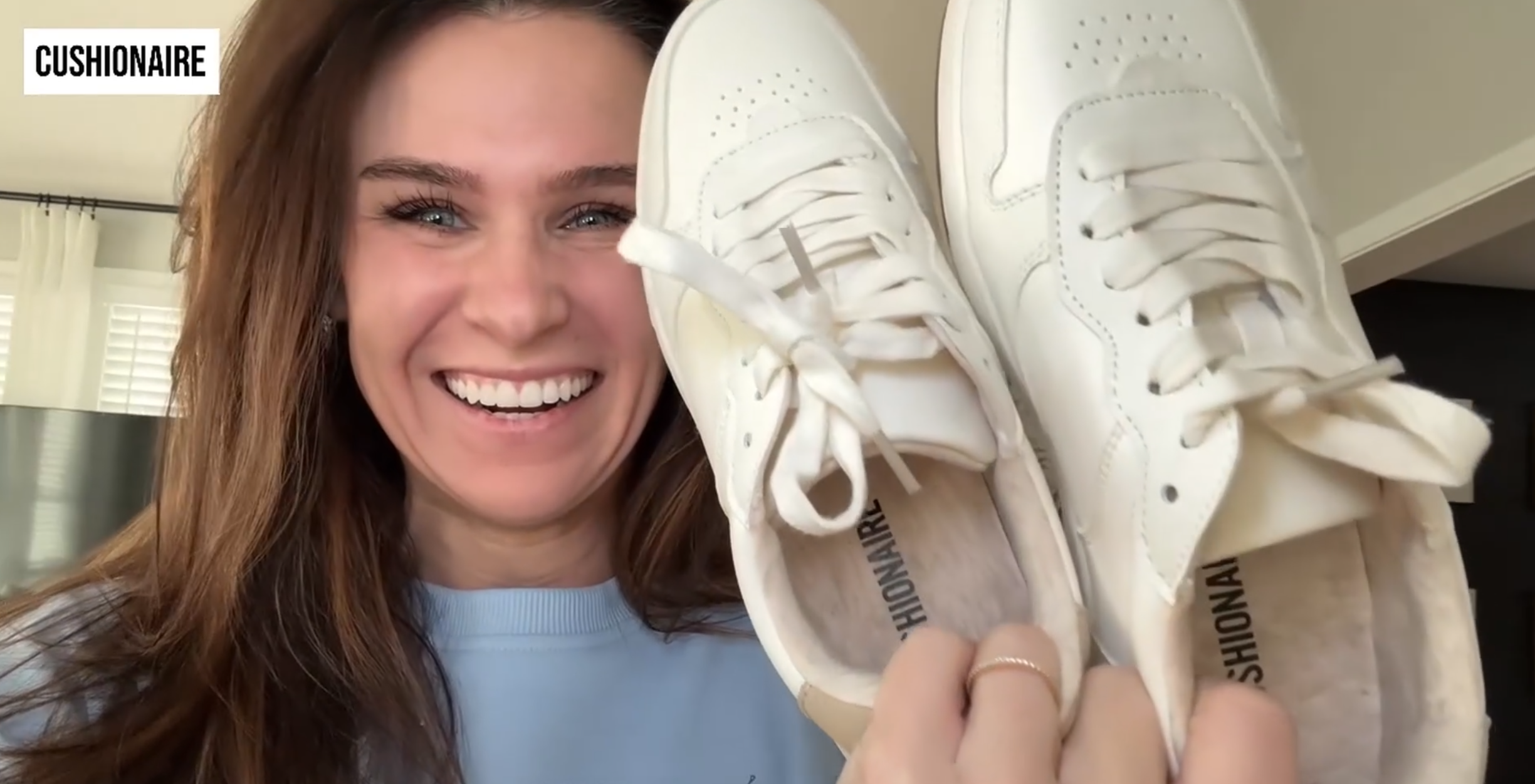 thumbnail video image 2 of Cushionaire Women's Serve Lace Up Casual Sneakers for Women - Vegan Leather Low Top Tennis Shoe with Memory Foam Padded Insoles, Color Contrast Heel Tab and Gum Outsole, 2 of 31