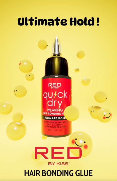 thumbnail video image 2 of Red by Kiss Quick Dry Hair Bonding Glue, Professional Quick Dry, Strong & Long-Lasting Weave Adhesive, Formaldehyde Free, Aloe Vera & Biotin Infused, Quick Weaving & Hair Extensions (1 fl.oz), 2 of 7