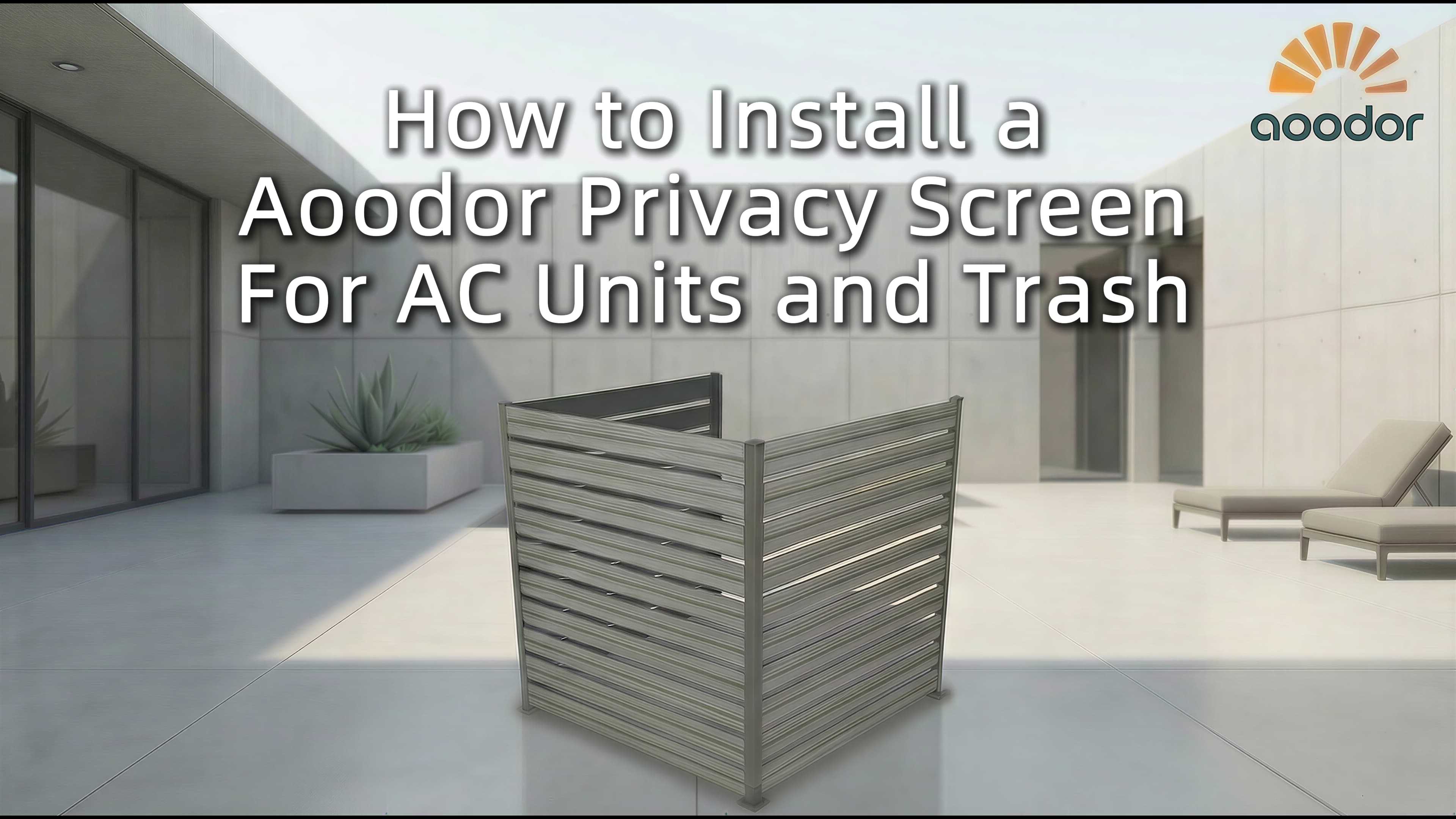 thumbnail video image 2 of Aoodor Patio Privacy Screen 49''W x 50''H Air Conditioner Fence, 3 Panels Trash Can and Pool Equipment Enclosure, Decorative AC Unit Fence for Garden, Backyard, Pool, Patio, 2 of 9