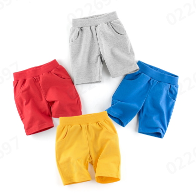 thumbnail video image 2 of YuyuTangFu Solid Color Casual Trousers Shorts Toddler Girls Boys Kids Sport Soild Casual Shorts Fashion Beach Cargo Pants Shorts Blue 4 Years, 2 of 4