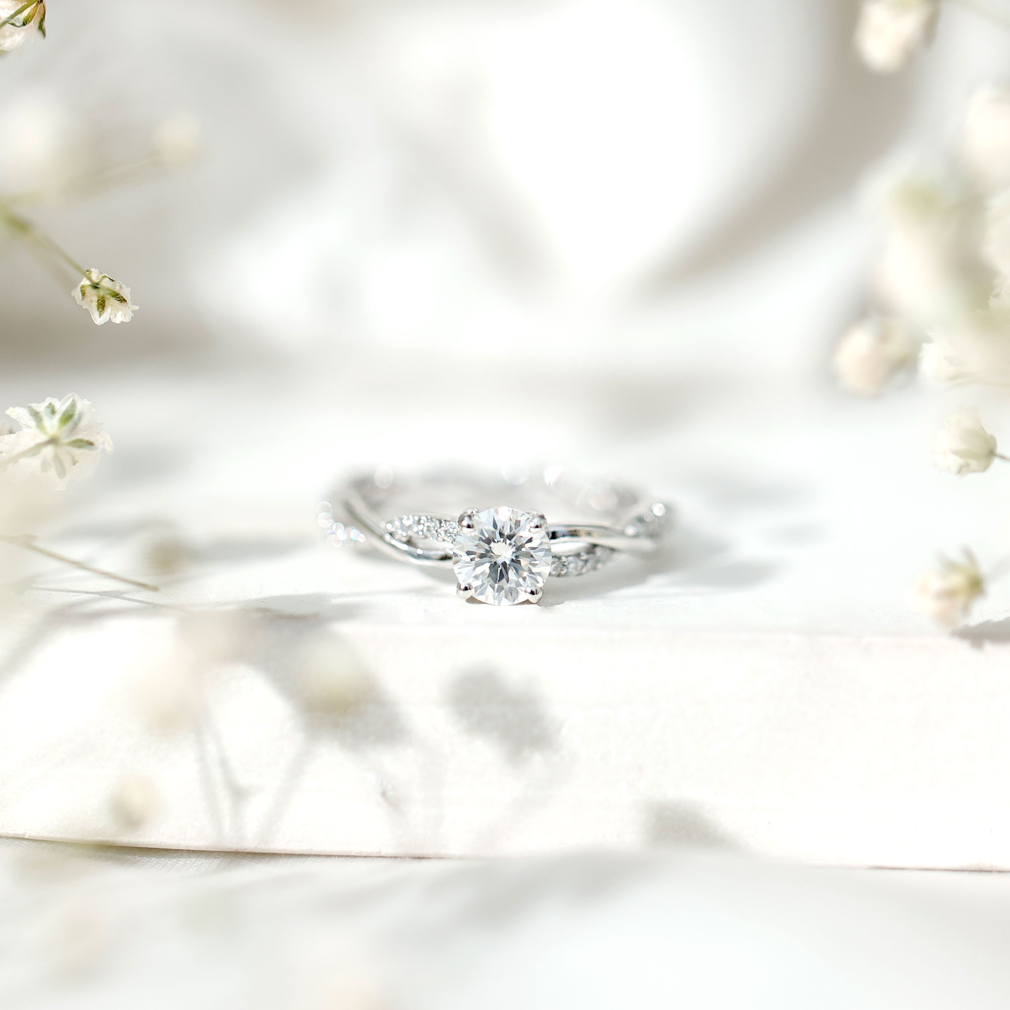 thumbnail video image 2 of Rosec Jewels Lab Created Diamond Engagement Ring (5 mm, EF-VS Quality) - Half Carat Diamond Ring for Women - Minimalist Circle Ring, 14K White Gold, US 8.50, 2 of 8