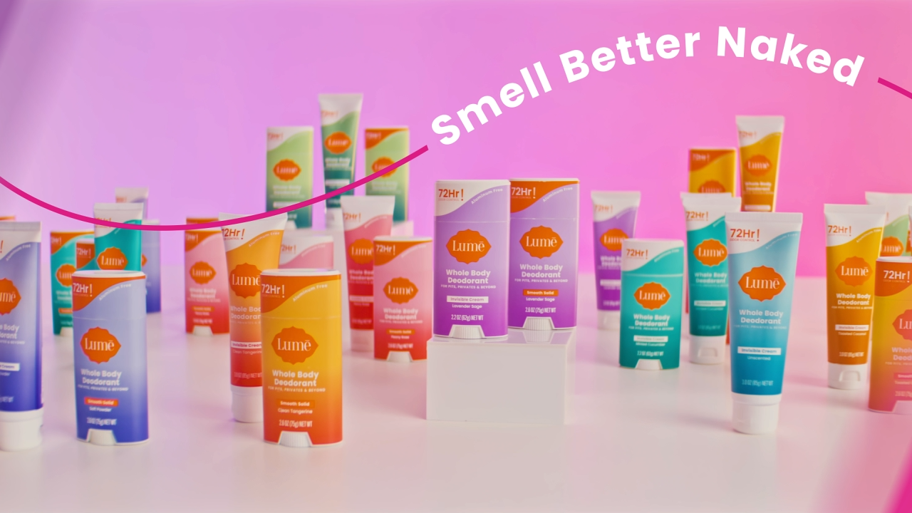 thumbnail video image 2 of Lume Whole Body Women’s Deodorant - Invisible Cream Stick - Aluminum Free - Unscented - 2.2oz, 2 of 11