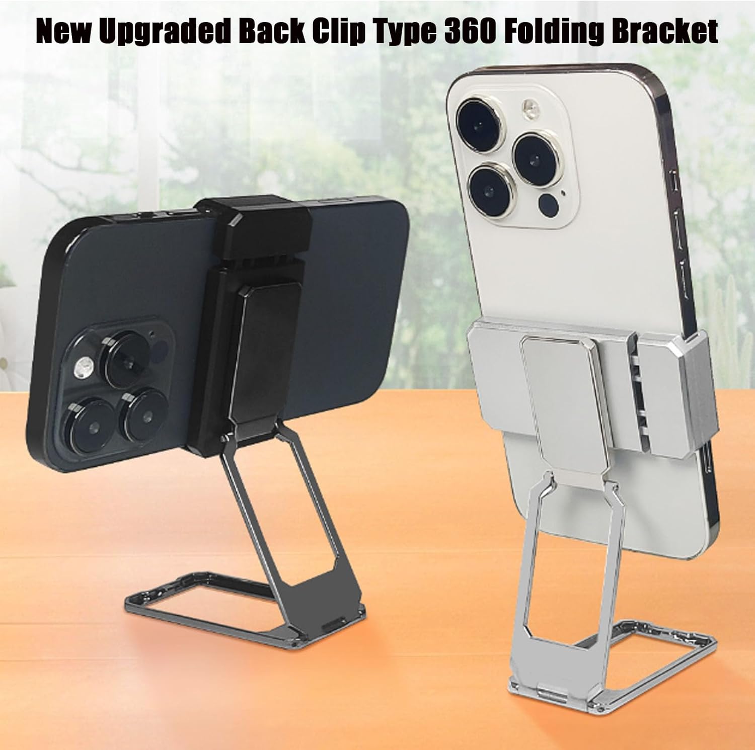 thumbnail video image 2 of 2026 New Upgraded Back Clip Type 360° Folding Bracket, Back Clip Foldable Phone Holder, Adjustable, Foldable, Case-Friendly Phone Stand, 2 of 8