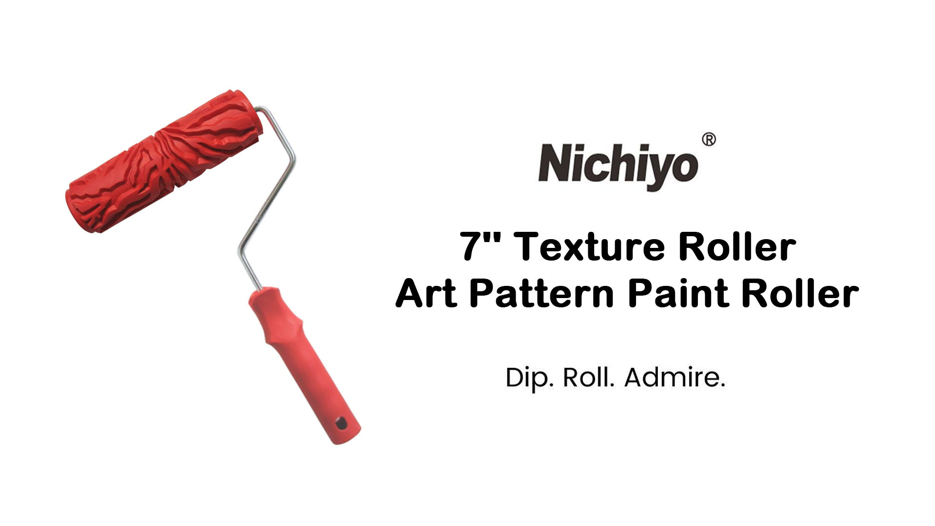 thumbnail video image 2 of Nichiyo 7'' Texture Roller, DIY Decorative Art Pattern Paint Roller Rubber Roller for Walls, Furnitures and Floors Decoration (EG325T), 2 of 6