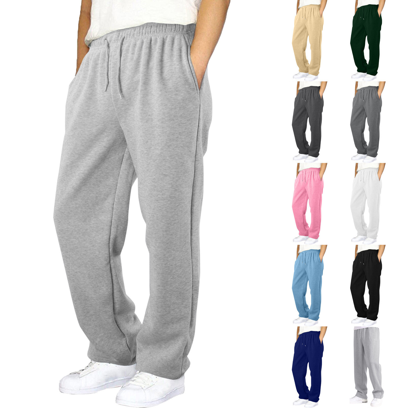 thumbnail video image 2 of YUEHUA Boys Girls Wide Leg Sweatpants Baggy Trendy Loose Fall Casual Lounge Athletic Pants Comfy Teen Girl y2k Joggers Sportswear Trousers, 15-16 Years, 2 of 9