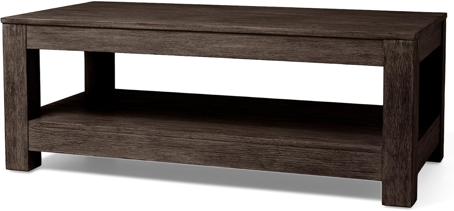 thumbnail video image 2 of Maven Lane Paulo Wooden Coffee Table in Weathered Brown Finish, 2 of 7