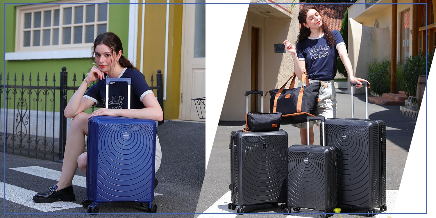 thumbnail video image 2 of CONCEPTEN 5-Piece Hardside Luggage Set, 20/24/28" PP Suitcases with Spinner Wheels, Airline Approved Travel Luggage with TSA Lock, 2 of 8