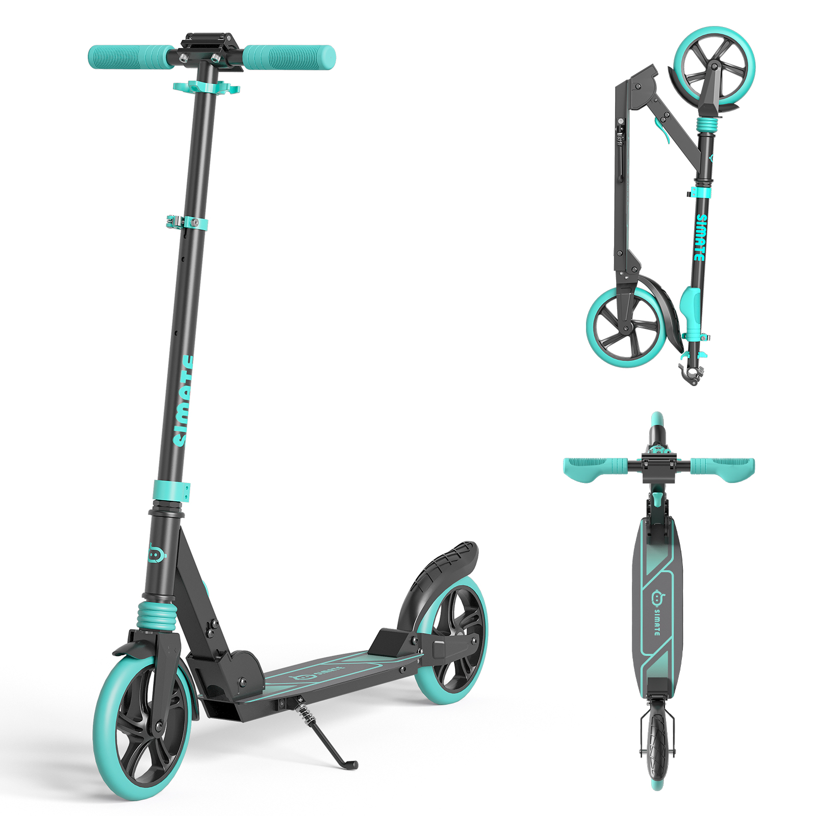 thumbnail video image 2 of SIMATE Kick Scooter for Kids Ages 6+,3 Adjustable Levels,Foldable and Lightweight with Suspension, 8in Big Wheels for Teen and Adults,Max Load 240 LBS, 2 of 7
