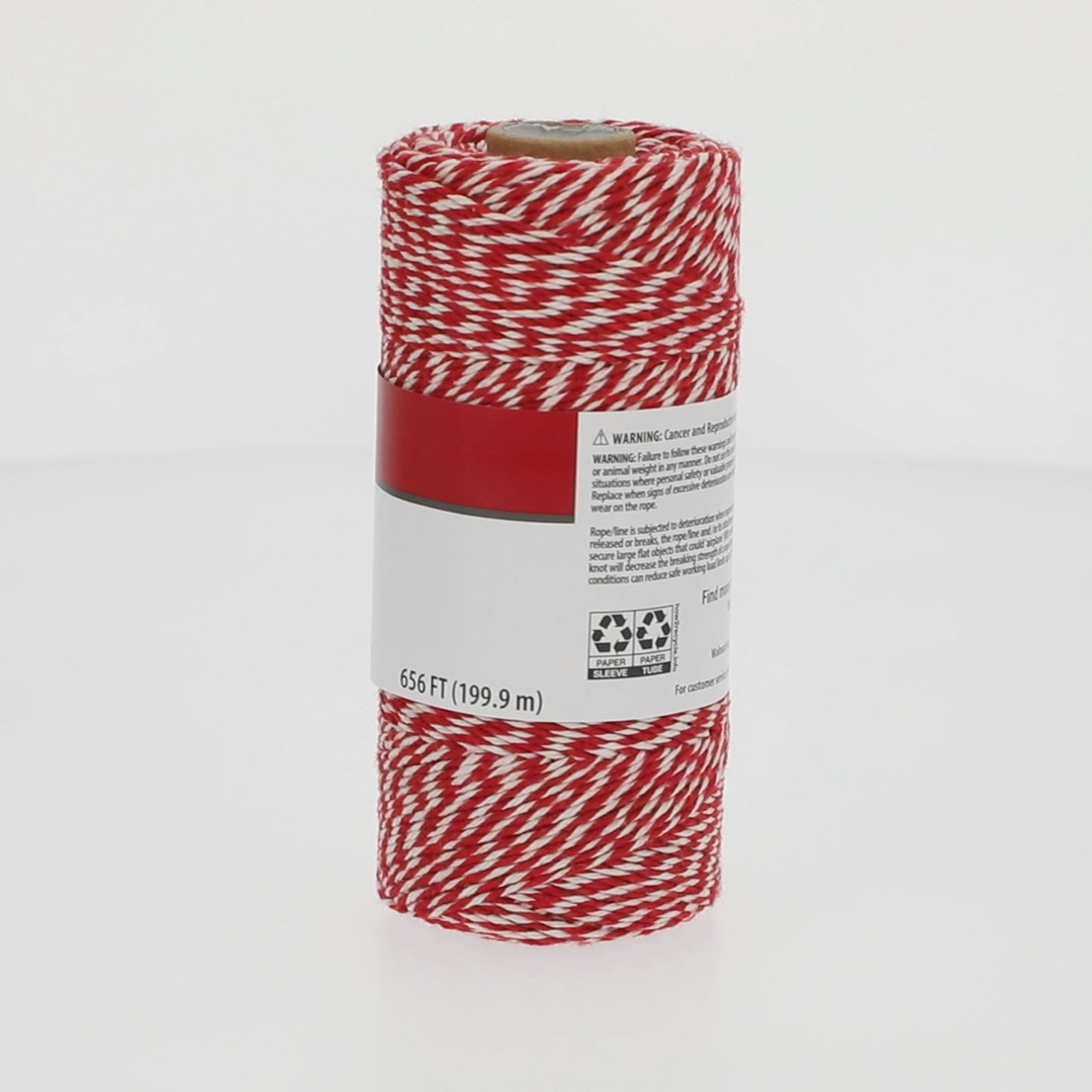 Hyper Tough 656 ft Candystripe Cotton Twine for Bundling Packaging