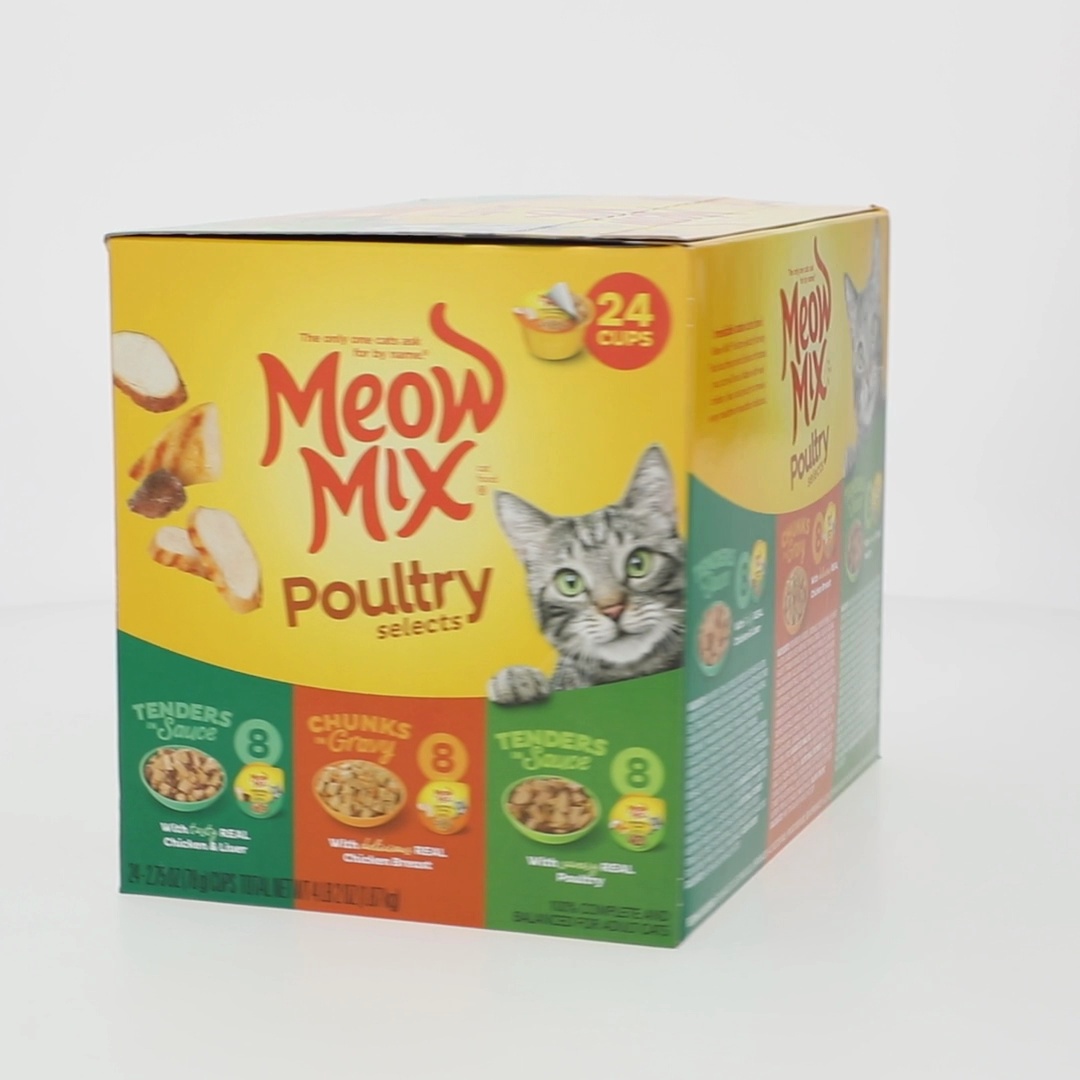 Meow Mix Poultry Selections Variety Pack, Wet Cat Food, 2.75 oz