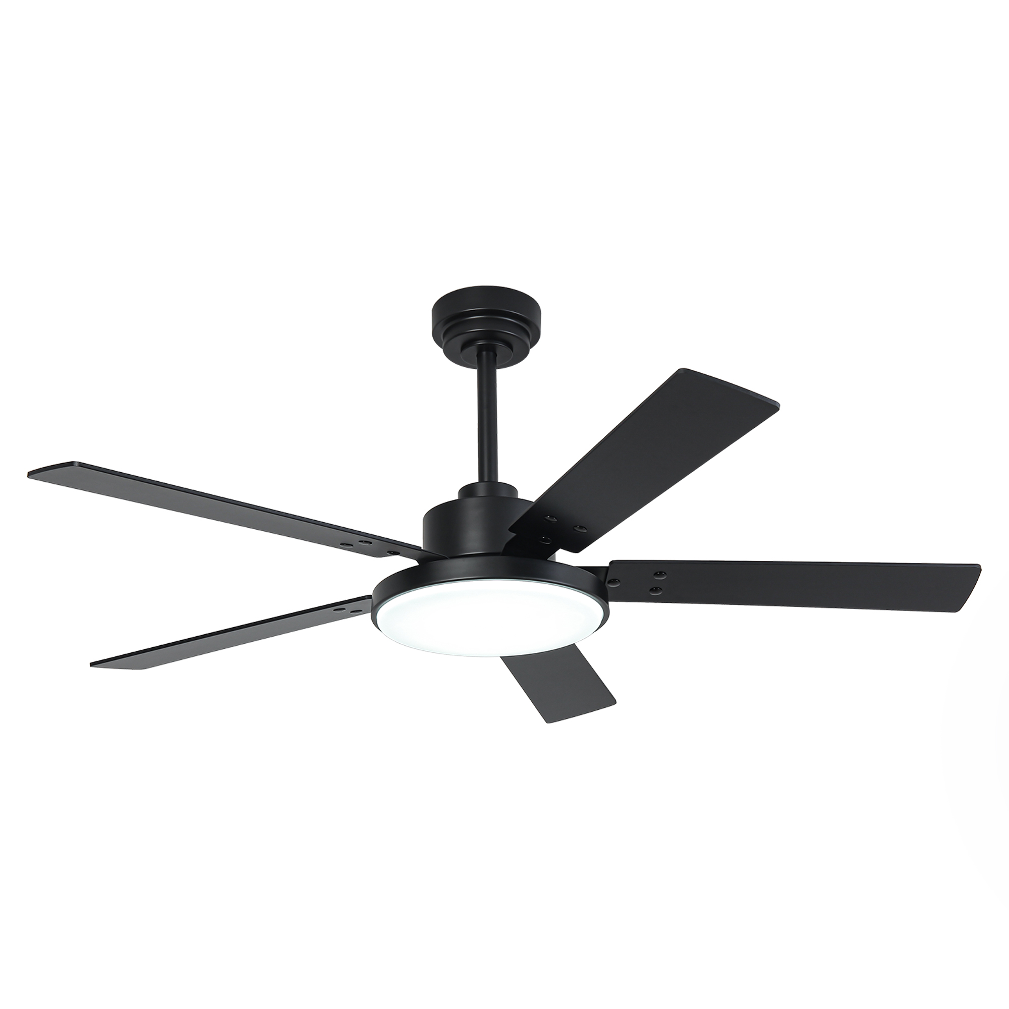 thumbnail video image 2 of 52" Modern Black DC Motor Smart Ceiling Fan with Integrated Light and Remote Control, 2 of 16