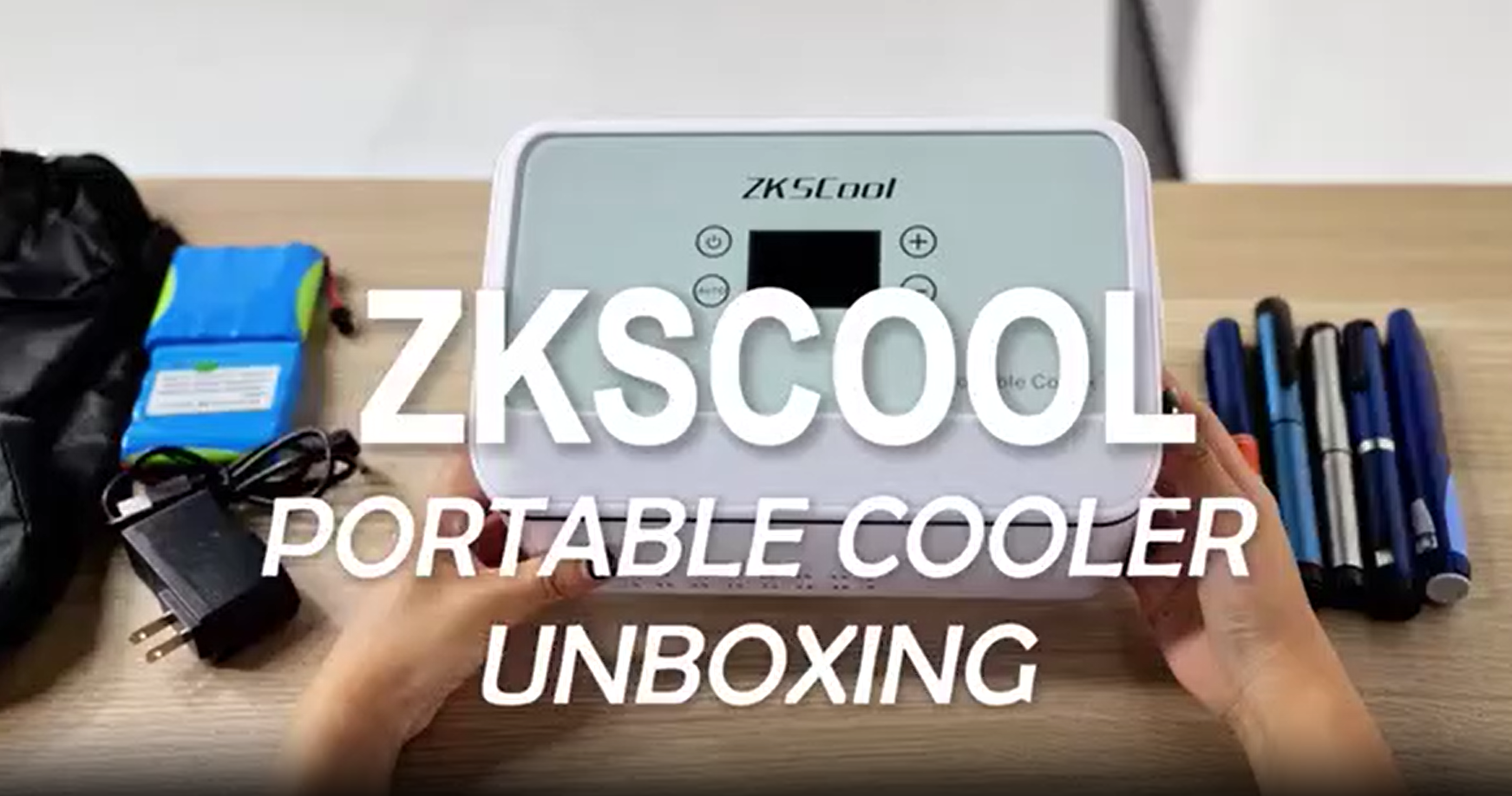 thumbnail video image 2 of ZKSCool Portable Insulin Travel Case,13600mAh Rechargeable Battery Diabetic Box, Mini Drug Refrigerator with LCD Temp Display, Insulin Cooler Travel Box for Home & Outdoor Use (Black), 2 of 10