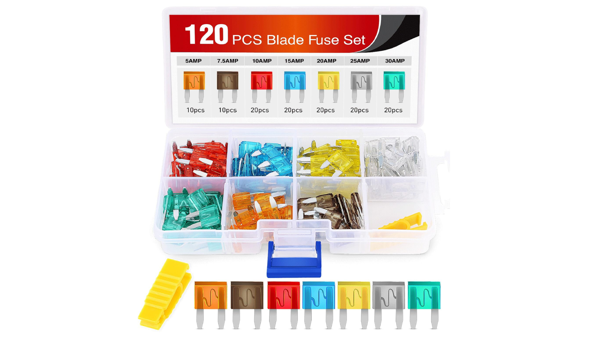 thumbnail video image 2 of Nilight 120Pcs Blade Fuses Assortment 5, 7.5, 10, 15, 20, 25, 30 AMP Regular Mini ATM/APM Blade Fuses for Cars Trucks Boats Automotives, Multicolor, 2 of 9