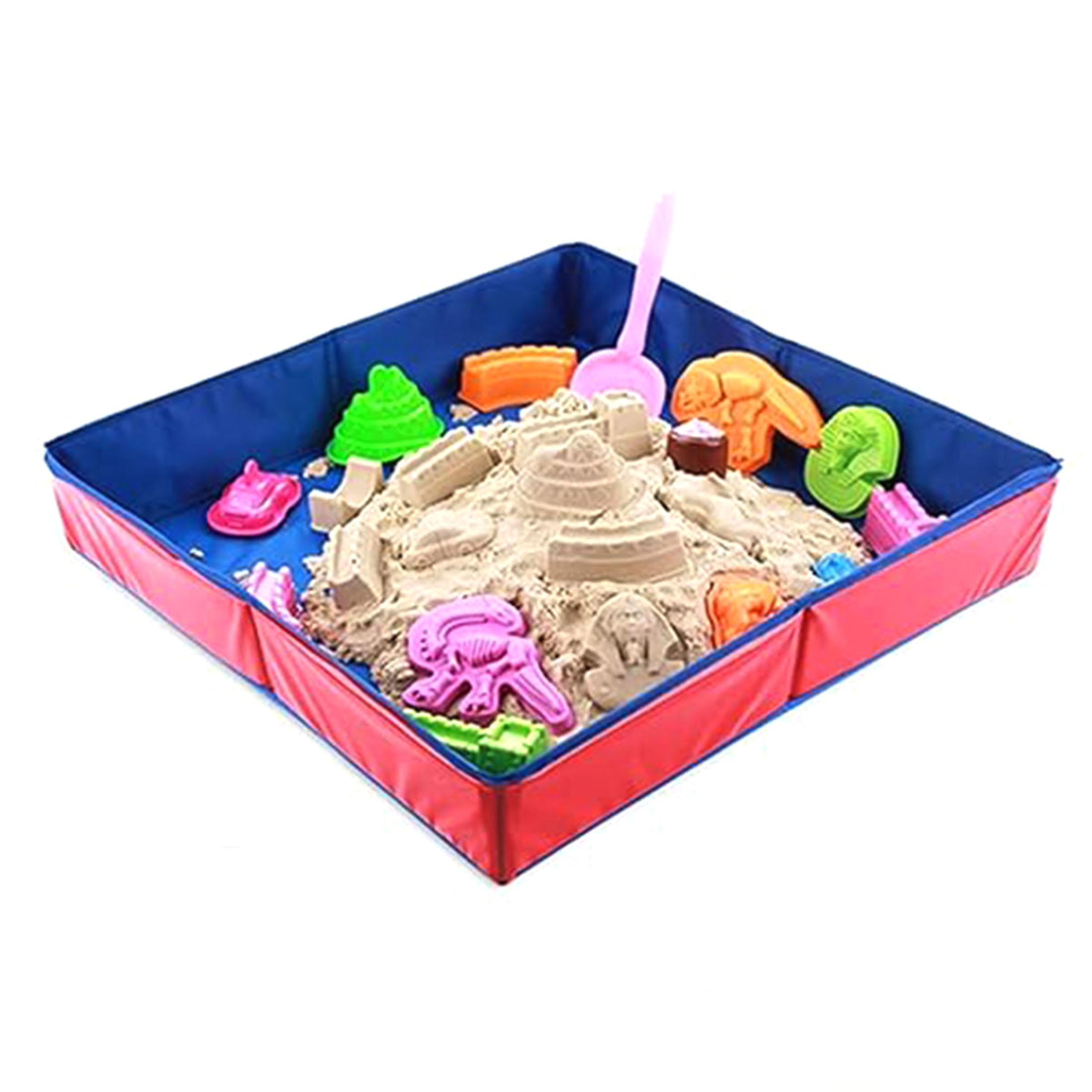 thumbnail video image 2 of Sandbox for Kids Sand Box Sand Table Toys Children Outdoor Games Beach Toy Boy Girl Gift 18.9×18.9in Round Red, 2 of 14